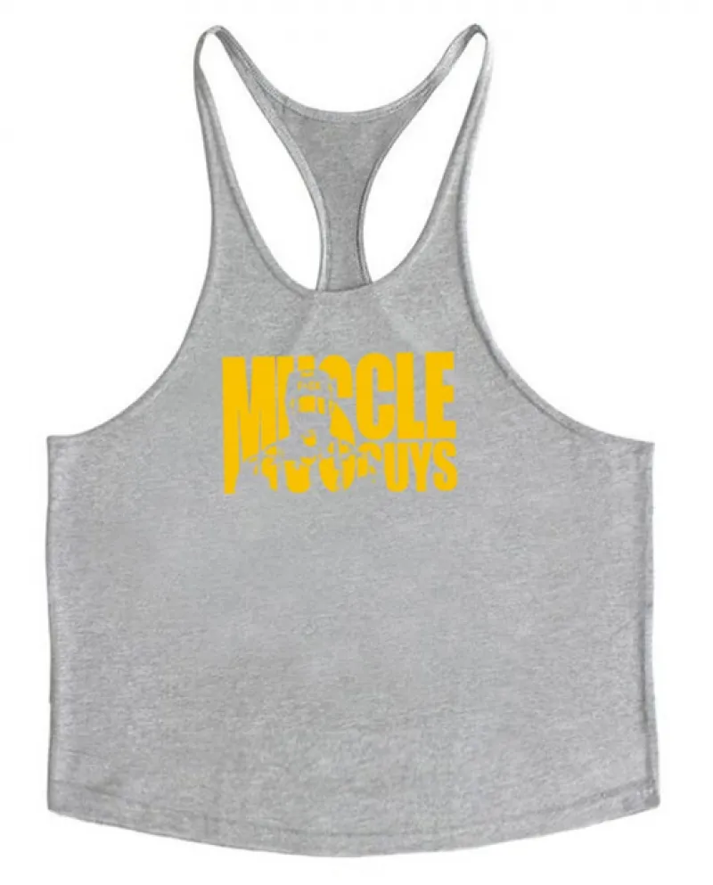 Canottiere da bodybuilding da uomo Palestra Allenamento Fitness Camicia senza maniche in cotone Abbigliamento da corsa Canottier
