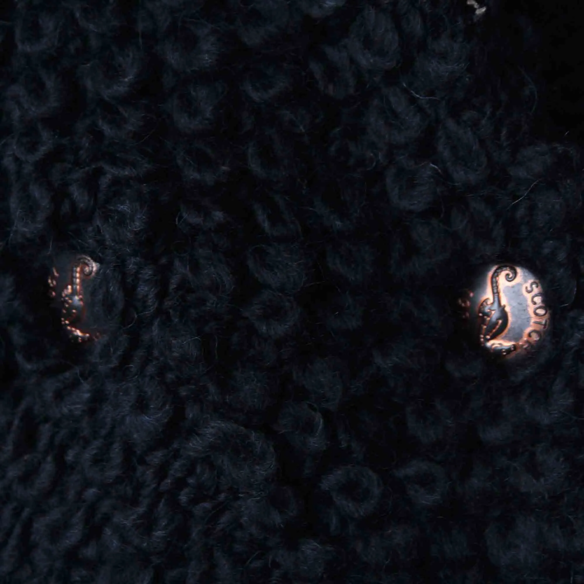 Cardigan Bouclè Nero Doppio Petto