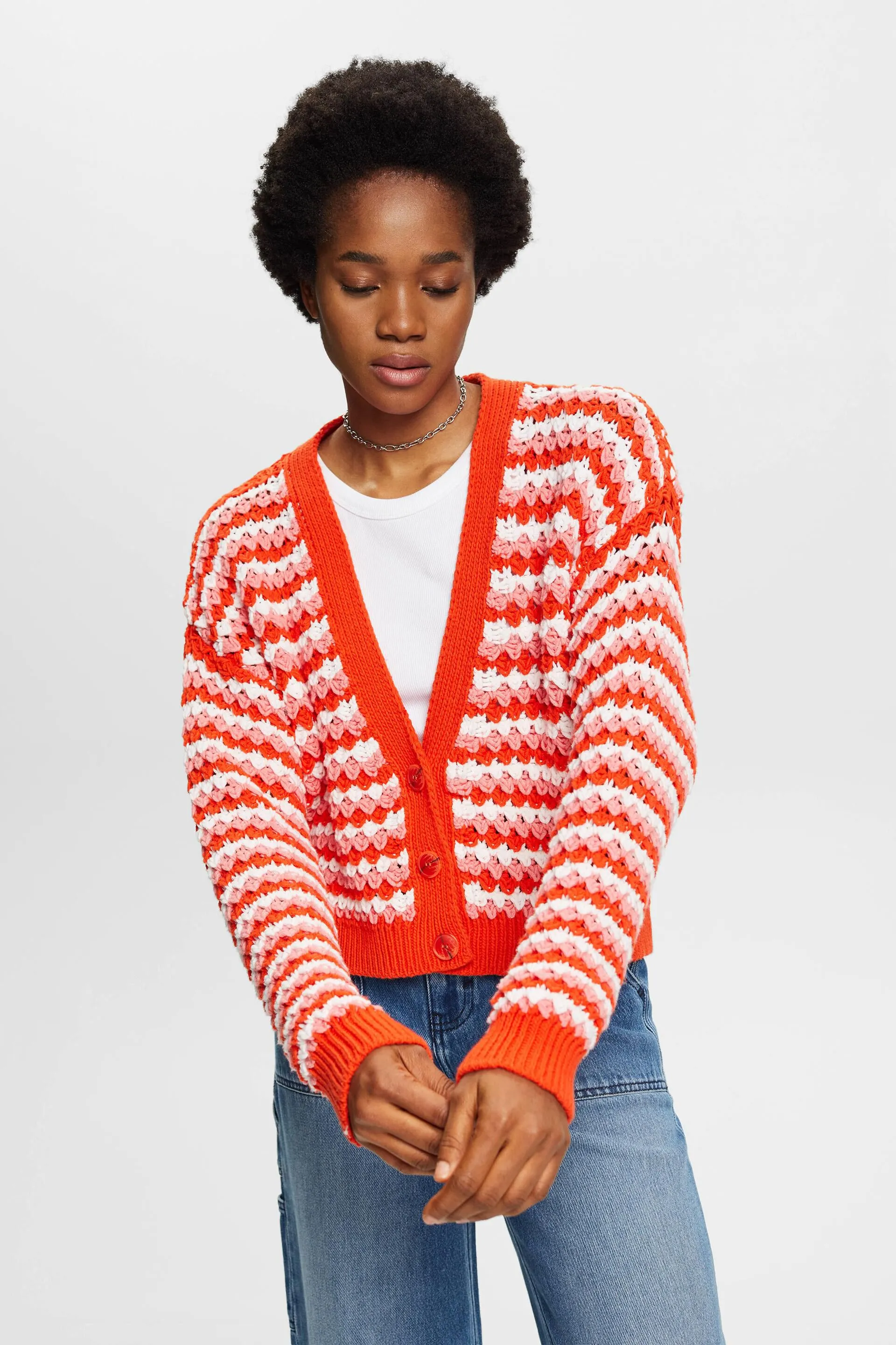 Cardigan con scollo a V in maglia larga