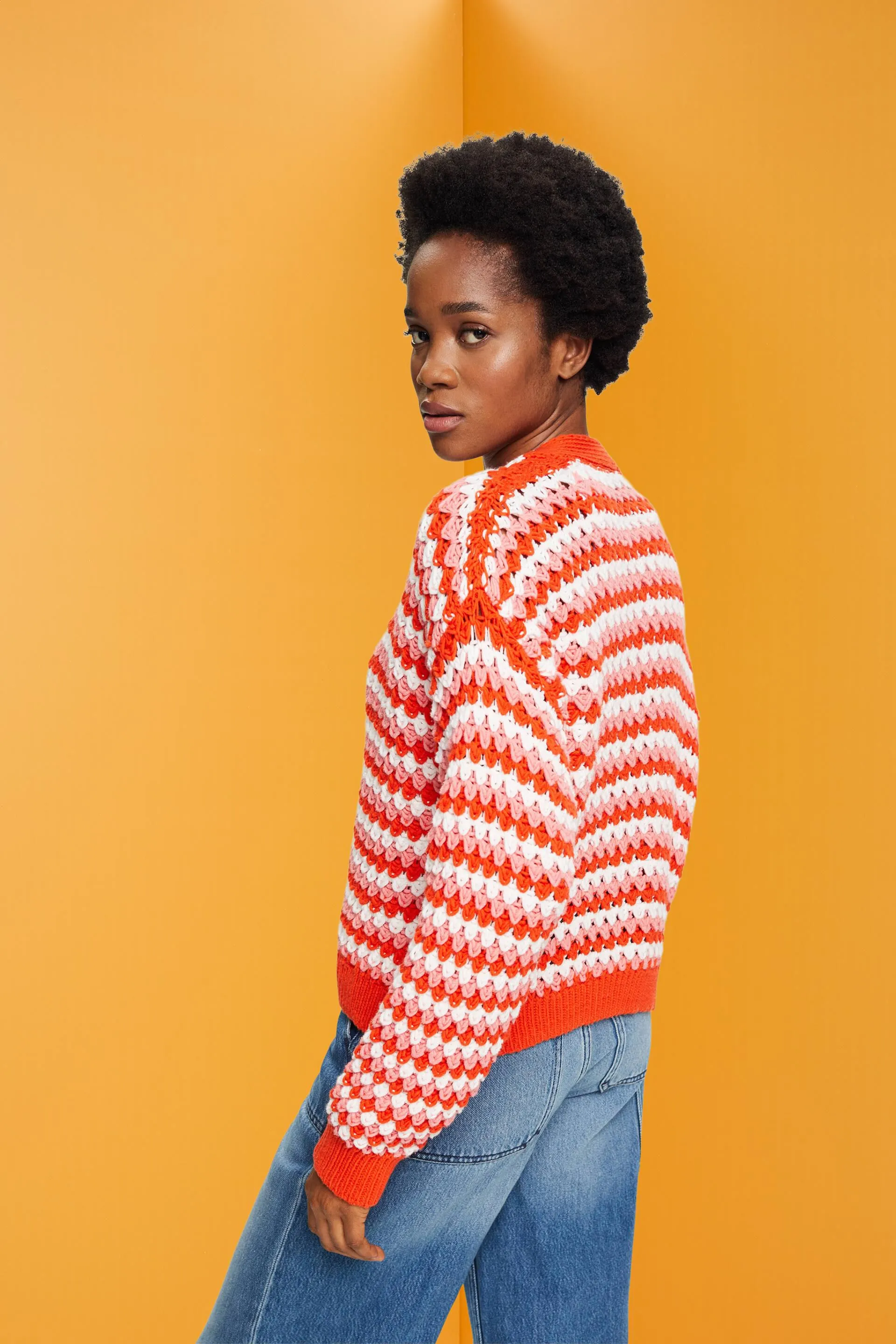 Cardigan con scollo a V in maglia larga