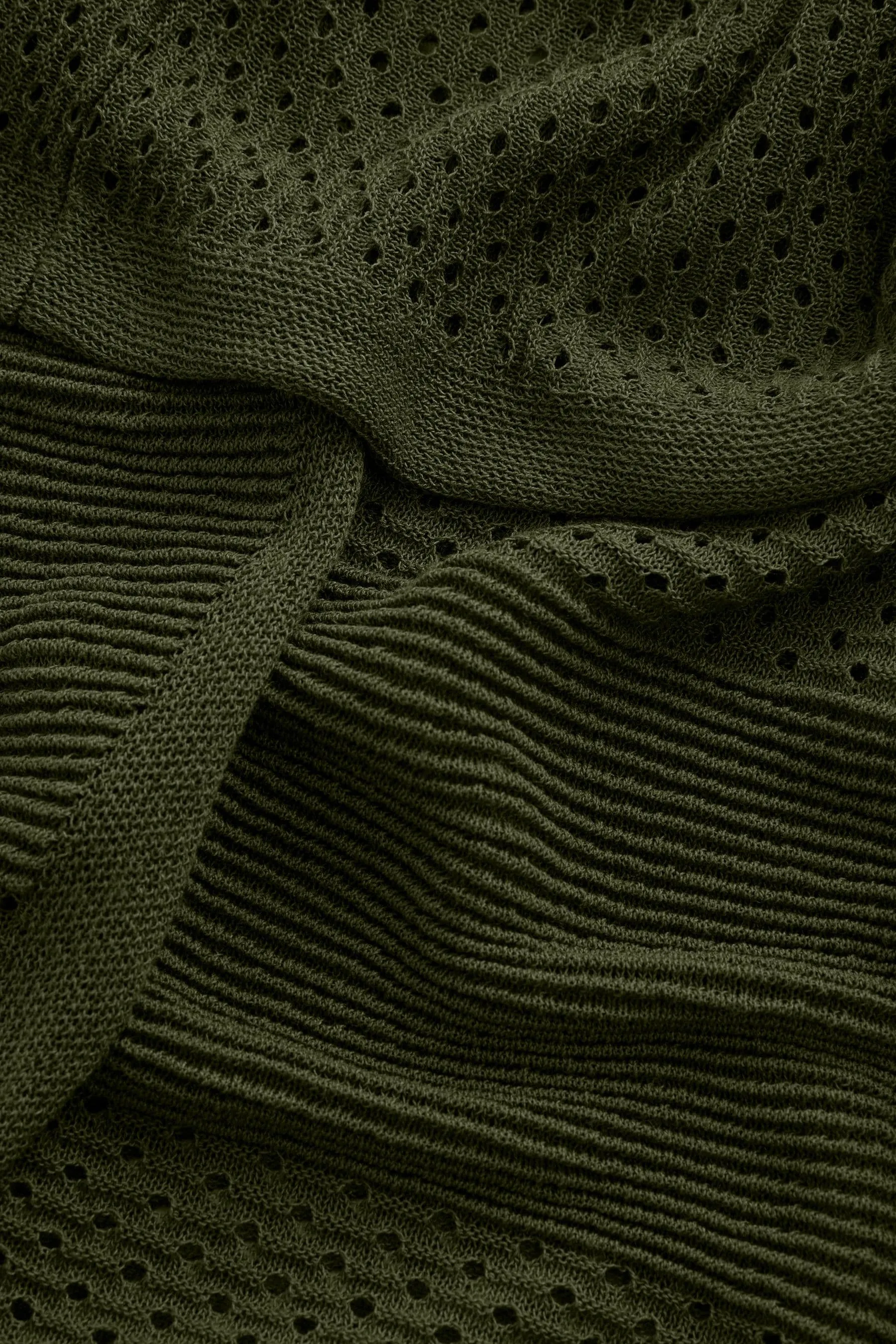 Cardigan in rete con Con cappuccio cuciture