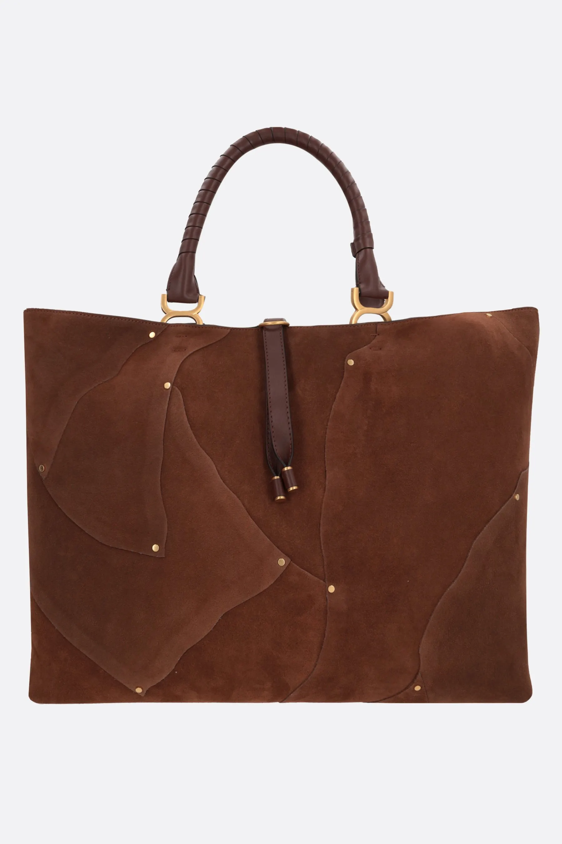  CHLOÉ borsa tote Marcie in suede e pelle liscia 