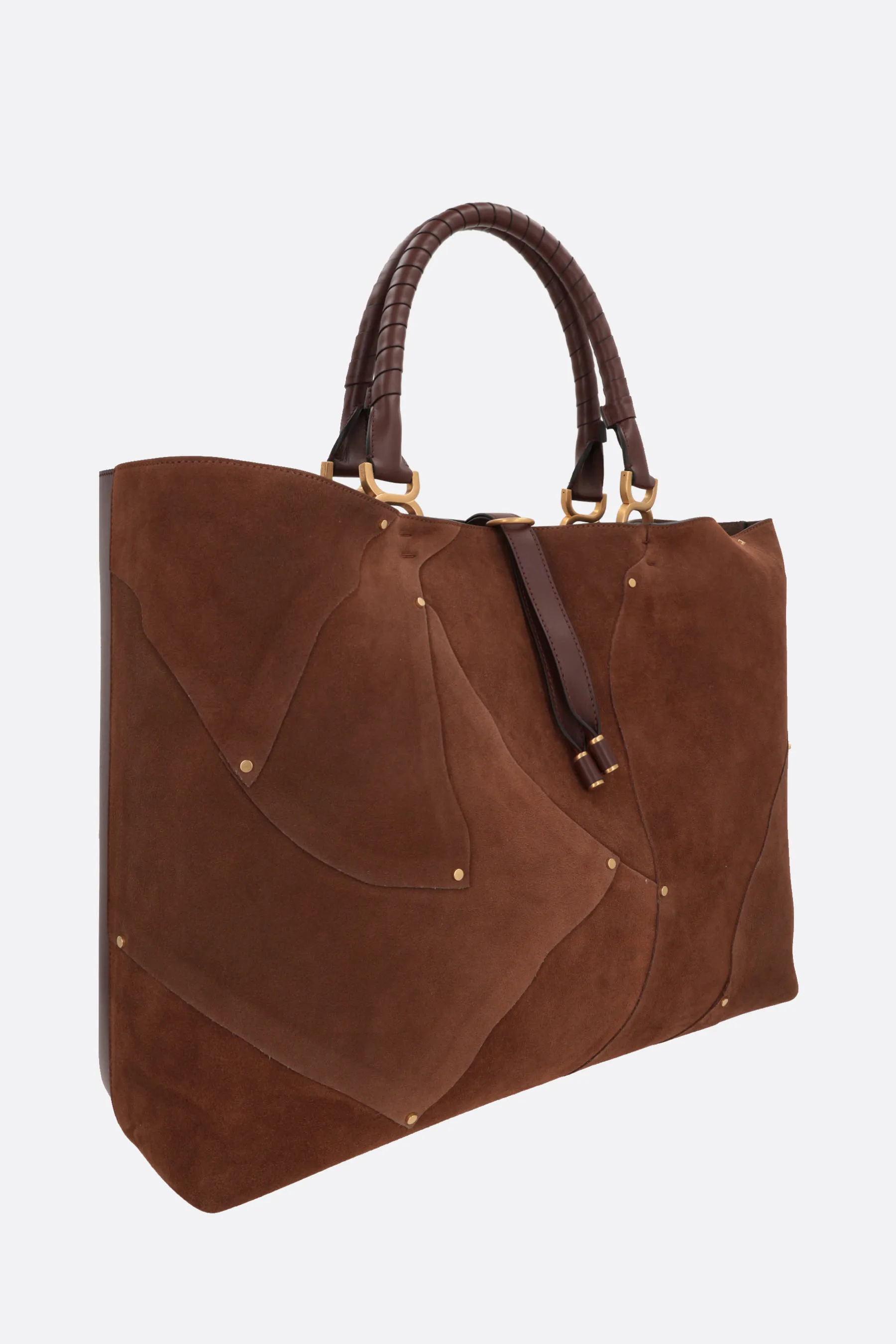  CHLOÉ borsa tote Marcie in suede e pelle liscia 