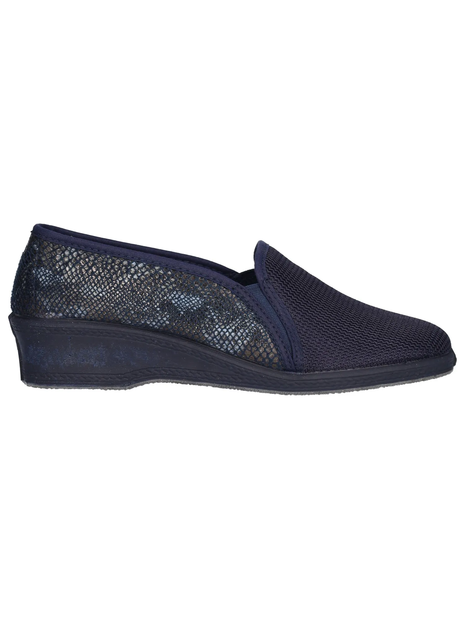 Ciabatta chiusa con zeppa bassa Davema da donna blu