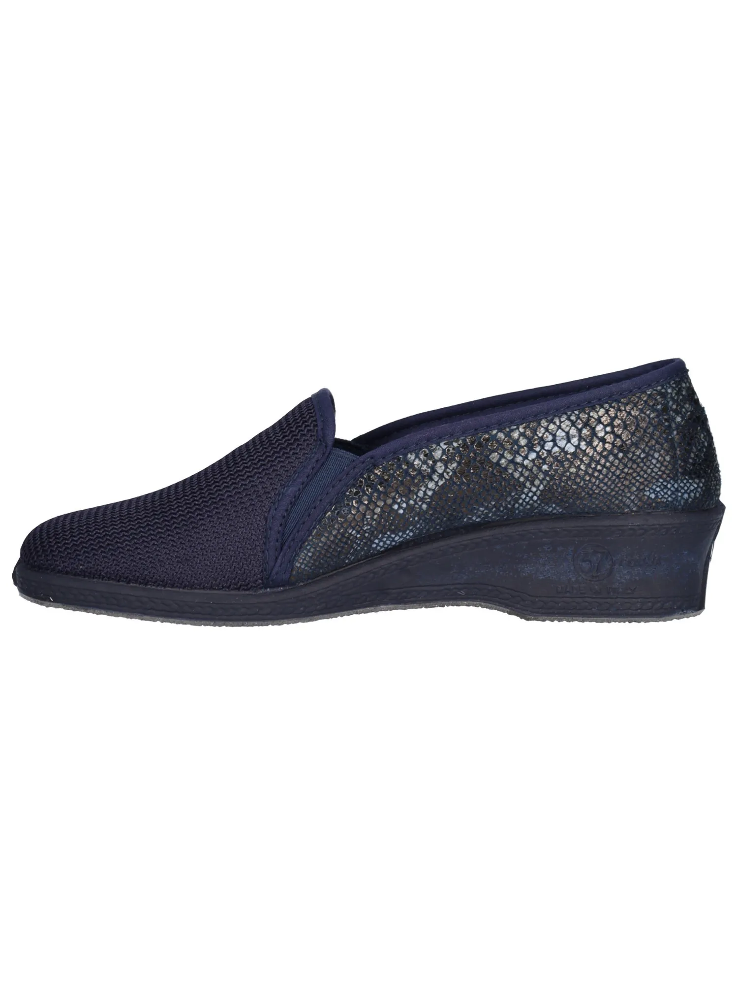 Ciabatta chiusa con zeppa bassa Davema da donna blu
