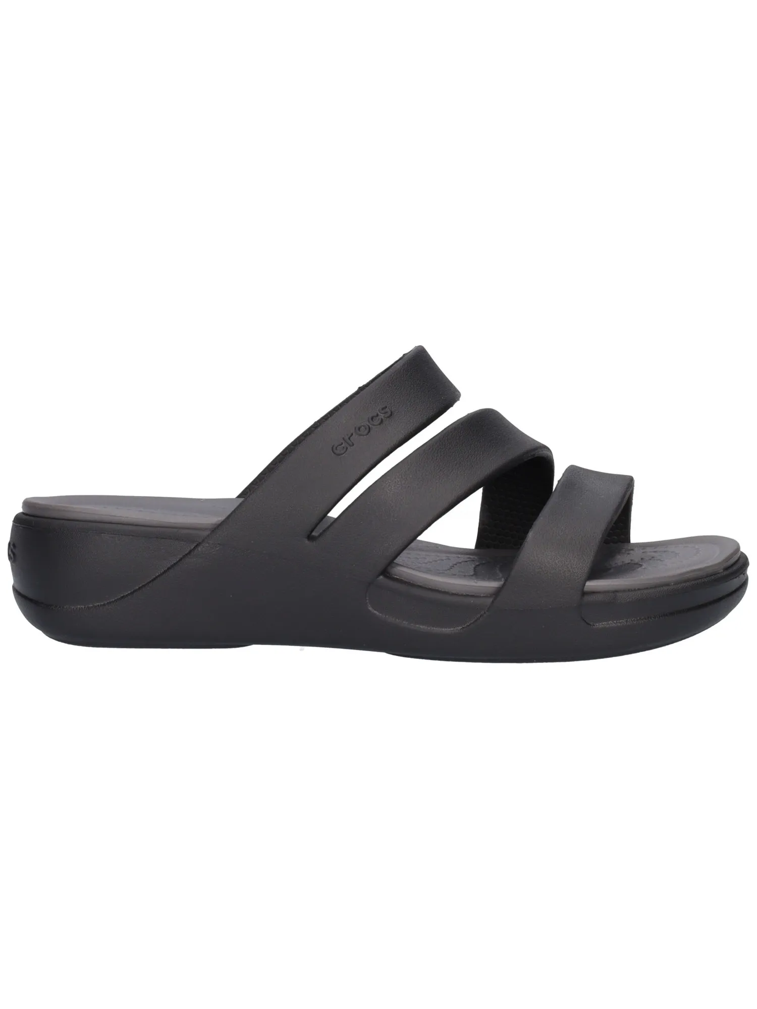 Ciabatta con zeppa Crocs da donna nera