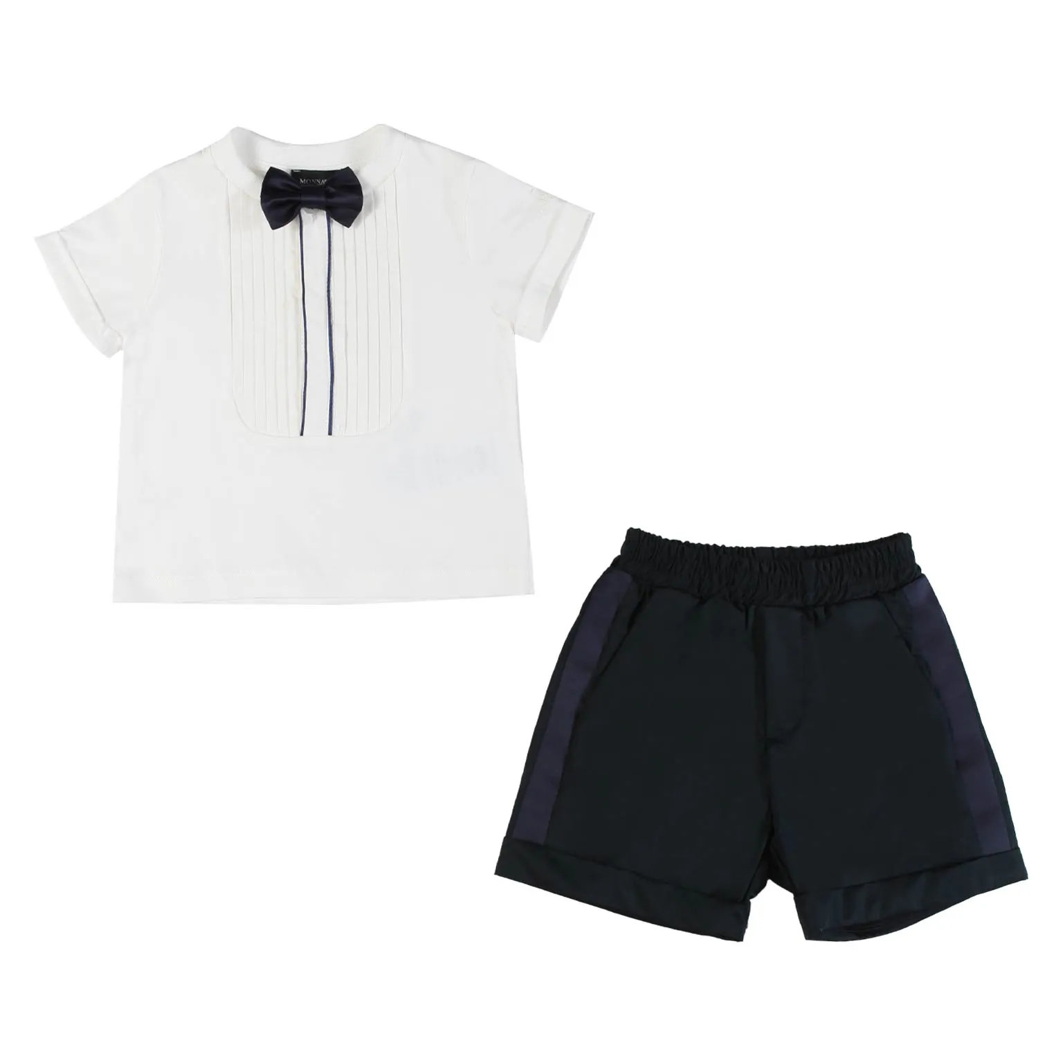 Completino Bianco E Blu Navy Bimbo