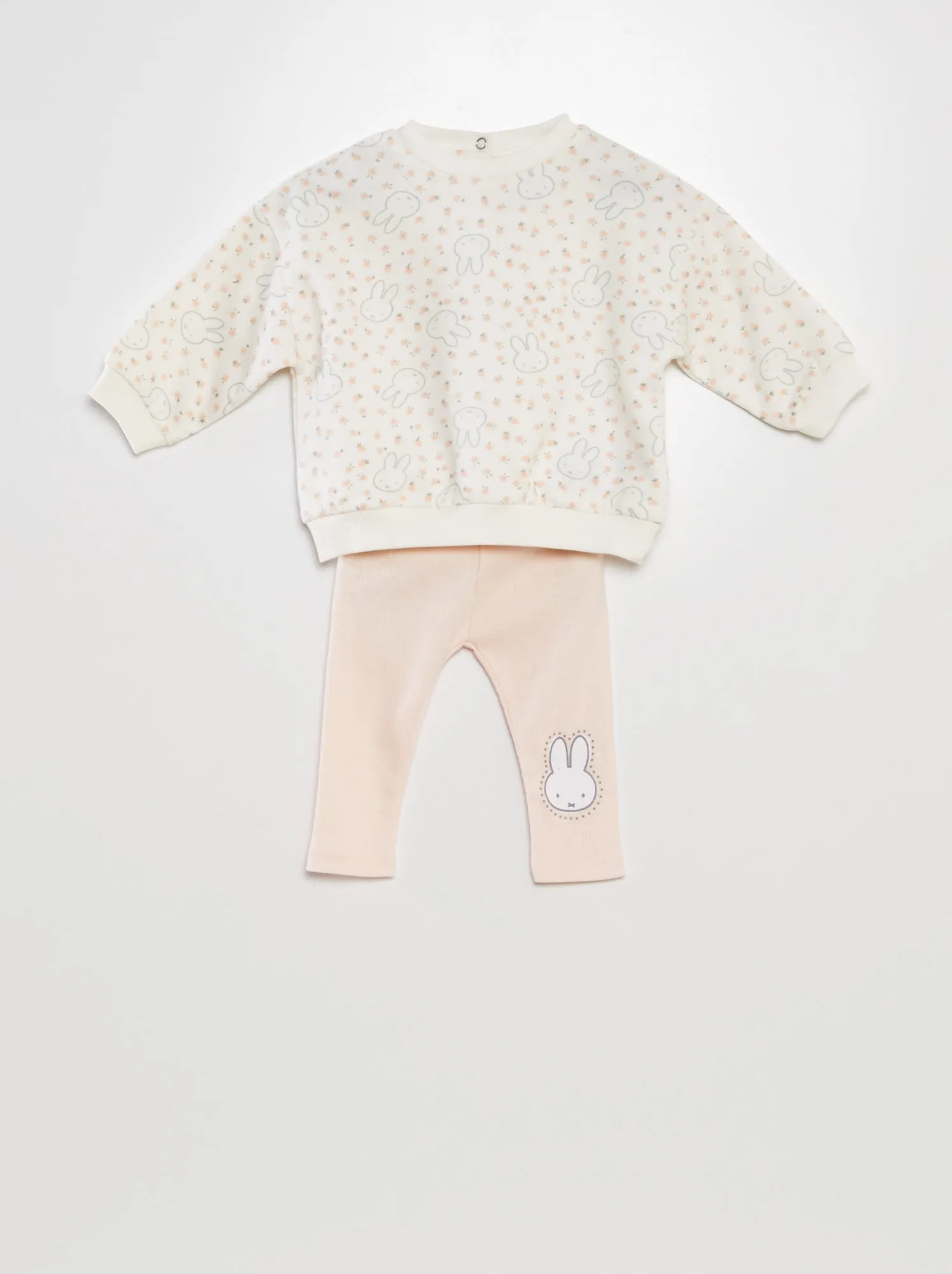 Completo felpa 'coniglio' + leggings - 2 pezzi - ROSA