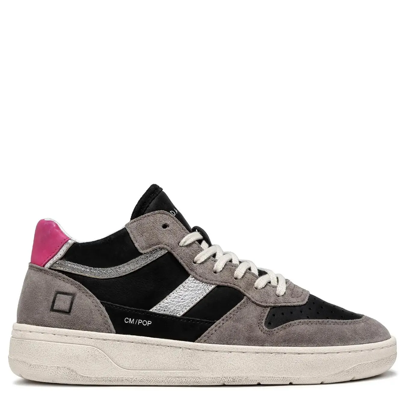 D.A.T.E. Scarpe Sneaker Court Donna, Nabuk, Nero, Laminato