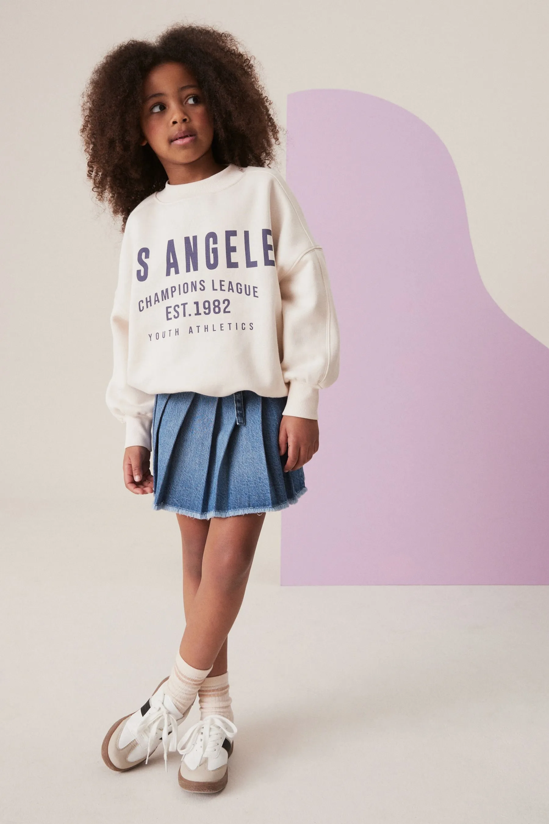 Denim Gonna plissettata 100% cotone (3-16anni)    