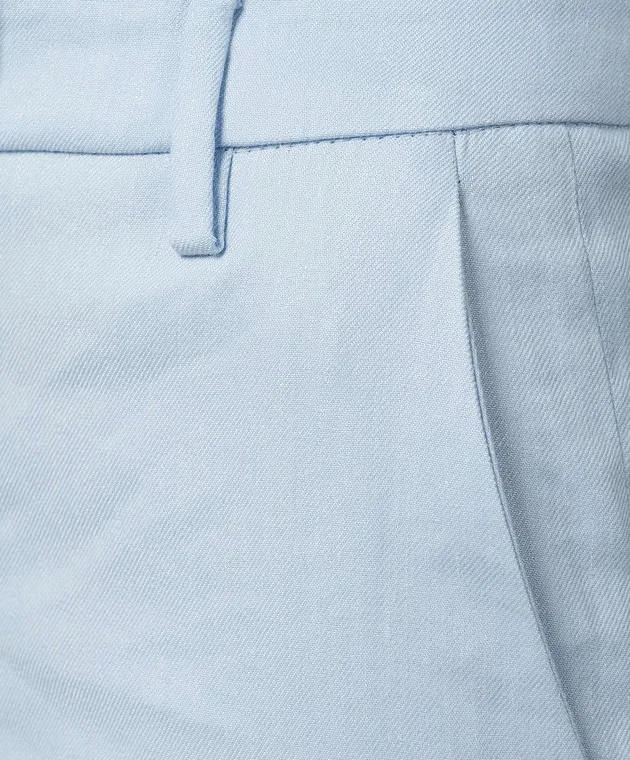 Dondup Pantaloni a zampa Tina blu con lino DP726LS0015DXXX