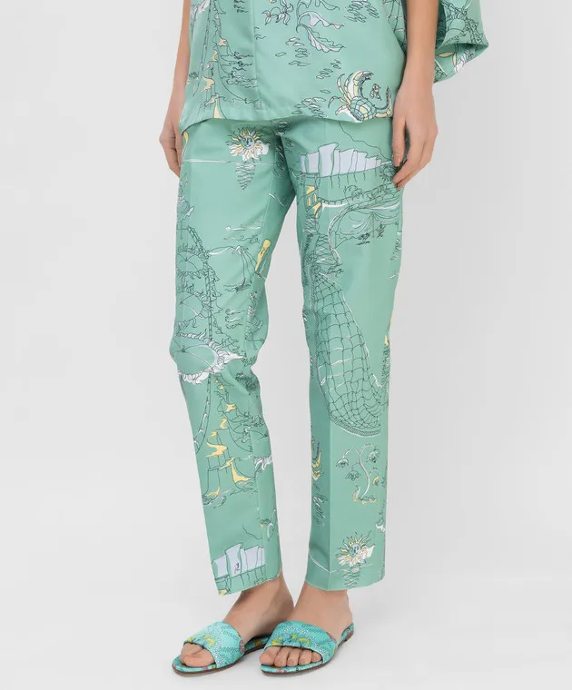 EMILIO PUCCI Pantaloni cropped con stampa La Canzone Del Mare 1HRT061H739