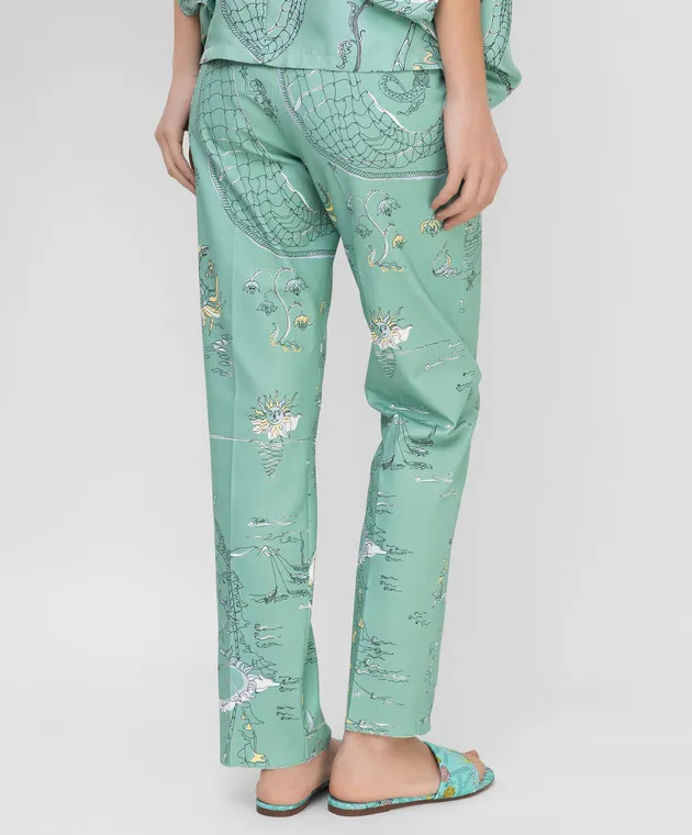 EMILIO PUCCI Pantaloni cropped con stampa La Canzone Del Mare 1HRT061H739