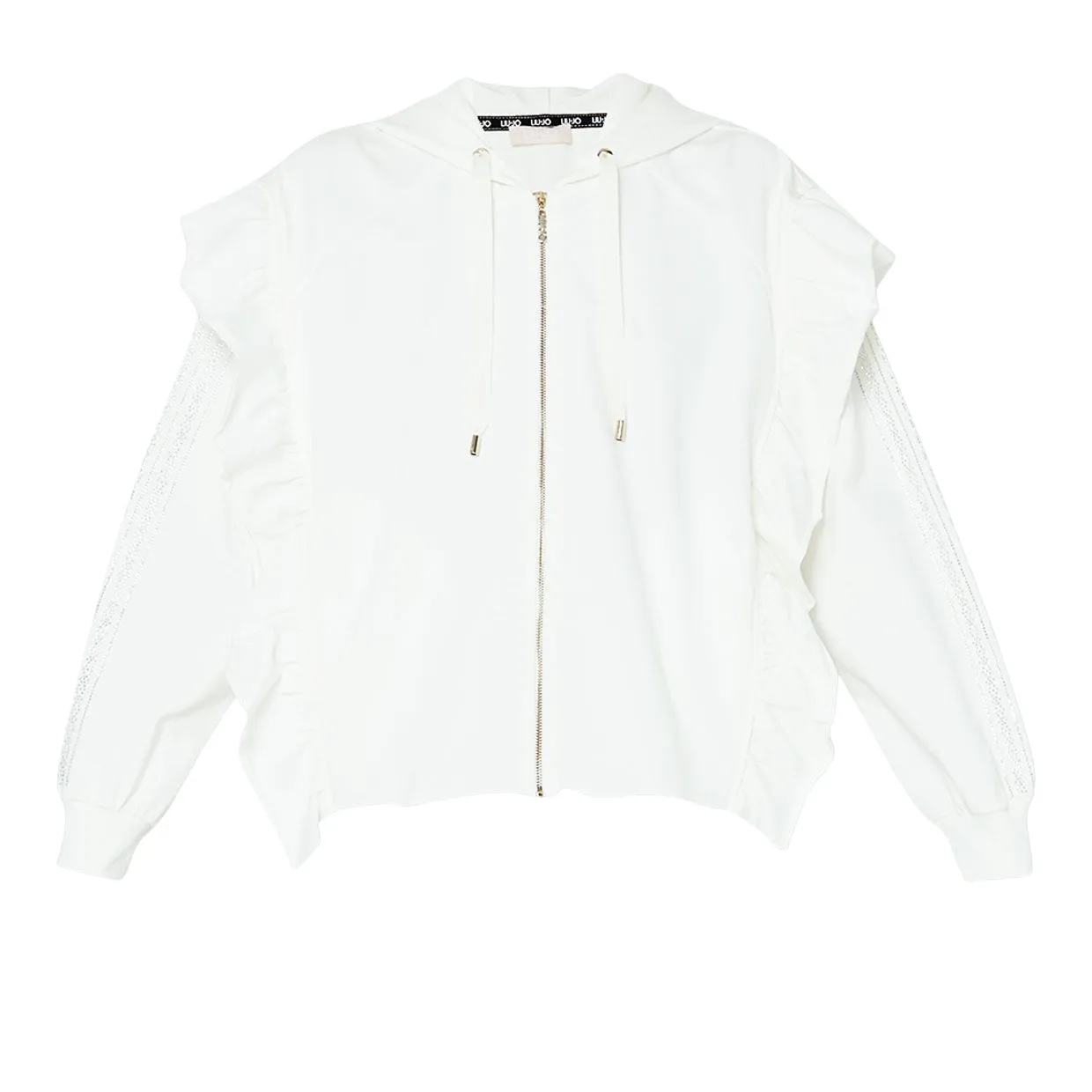 Felpa Donna Liu-Jo Sport Rouches Bianco