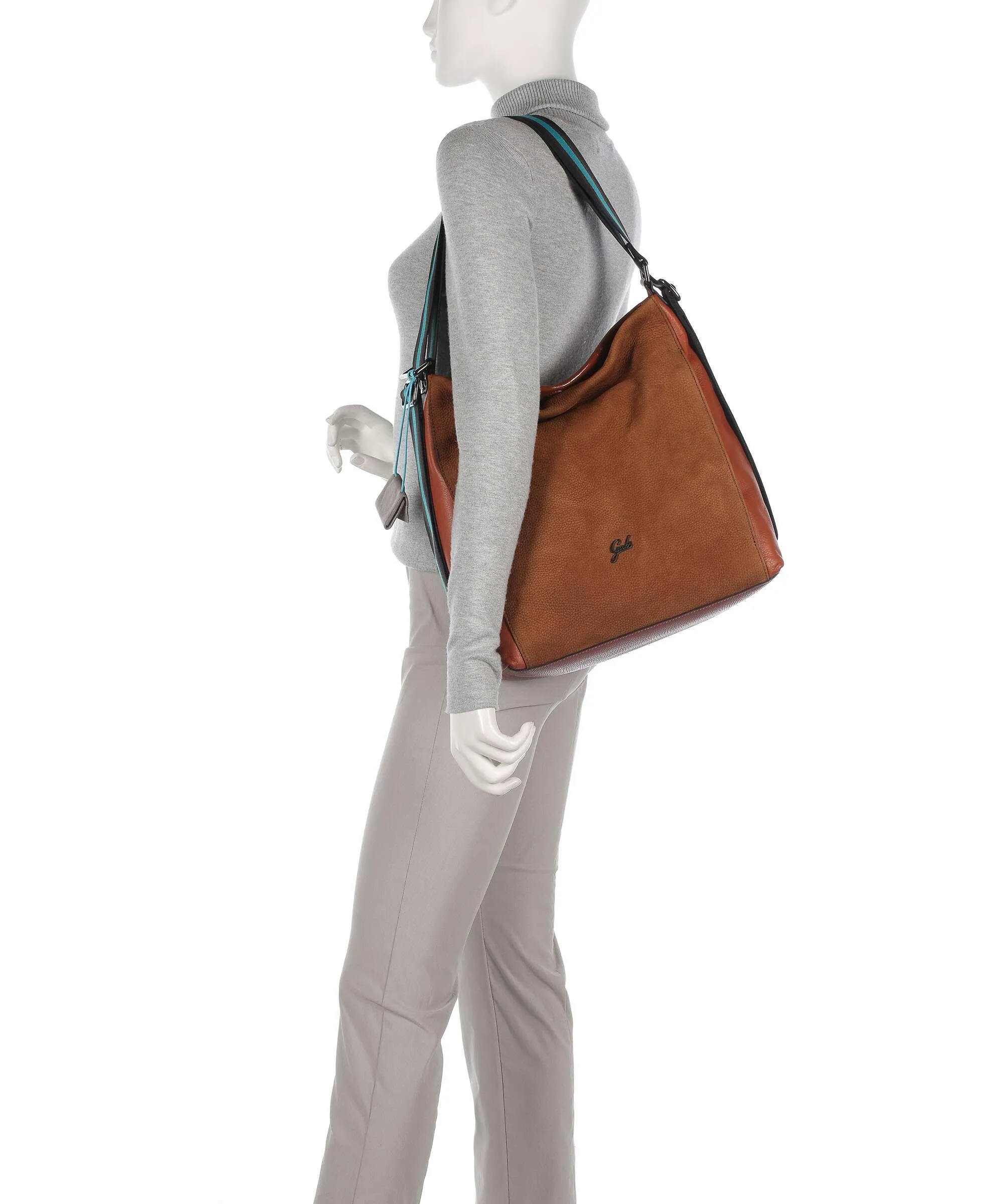  Gabs Aissa Borsa hobo pelle di vitello grana, pelle di vitello ruvida marrone  