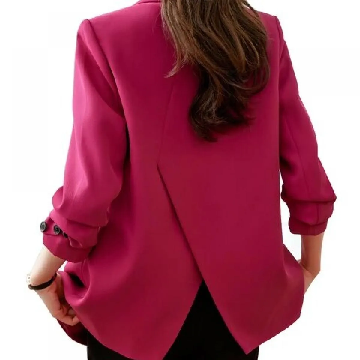 Giacca da donna casual alla moda rosa caffè nero giacca sportiva da donna manica lunga doppio petto giacca allentata per la vitt