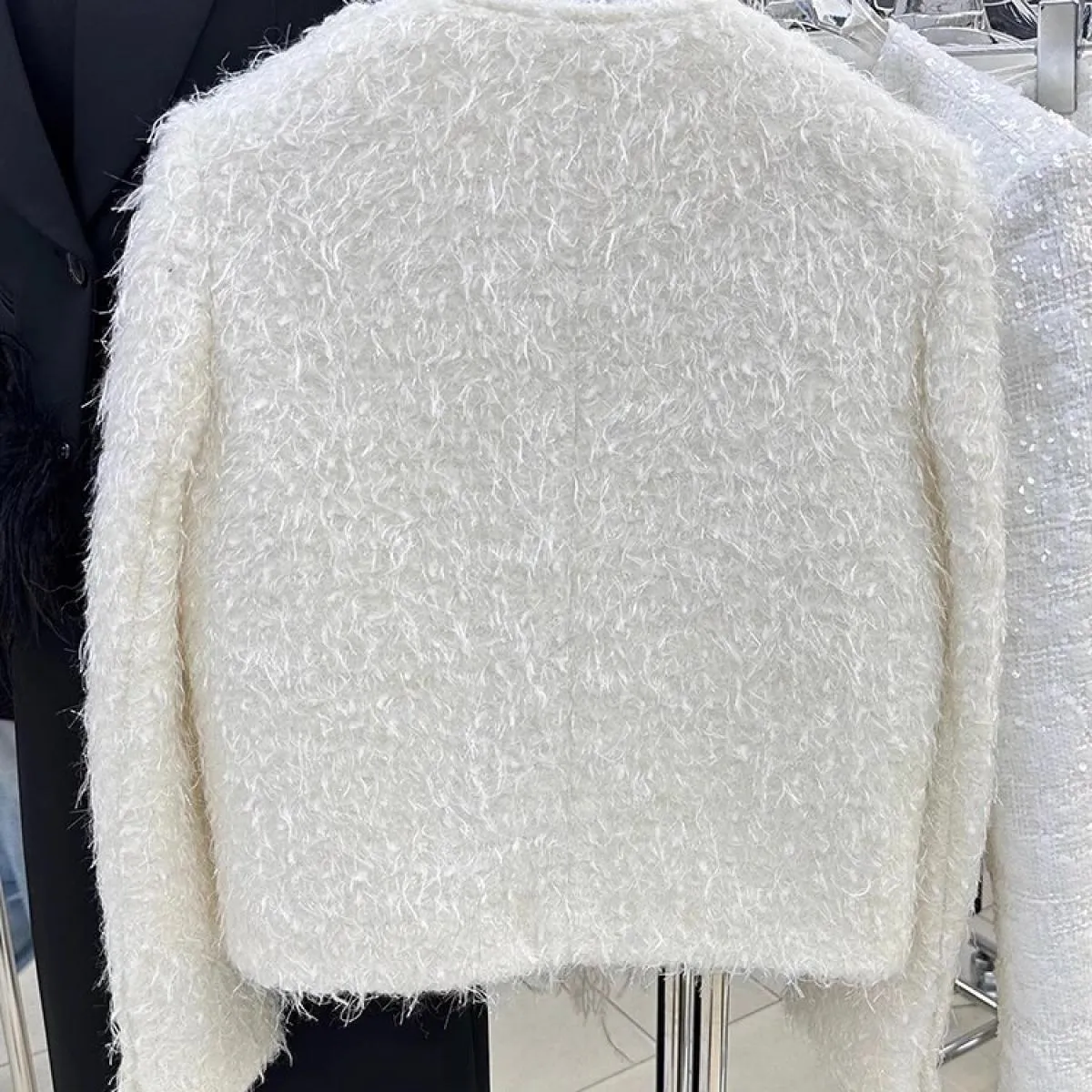 Giacca in tweed doppio petto da donna di moda autunno inverno 2023 di High Street