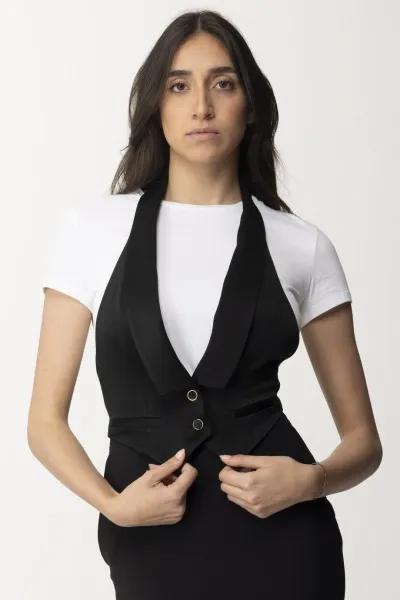 Gilet smoking in raso Nero