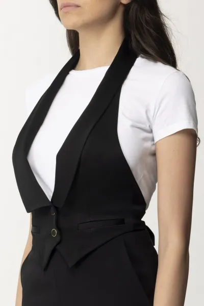 Gilet smoking in raso Nero