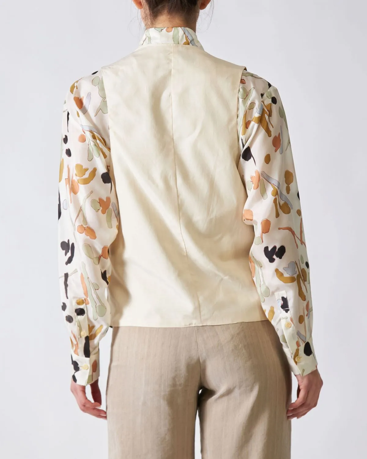 Gilet Tailoring in Lino Beige Reversibile