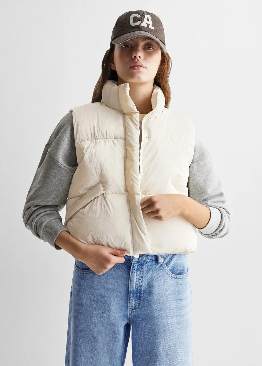 Gilet trapuntato lucido