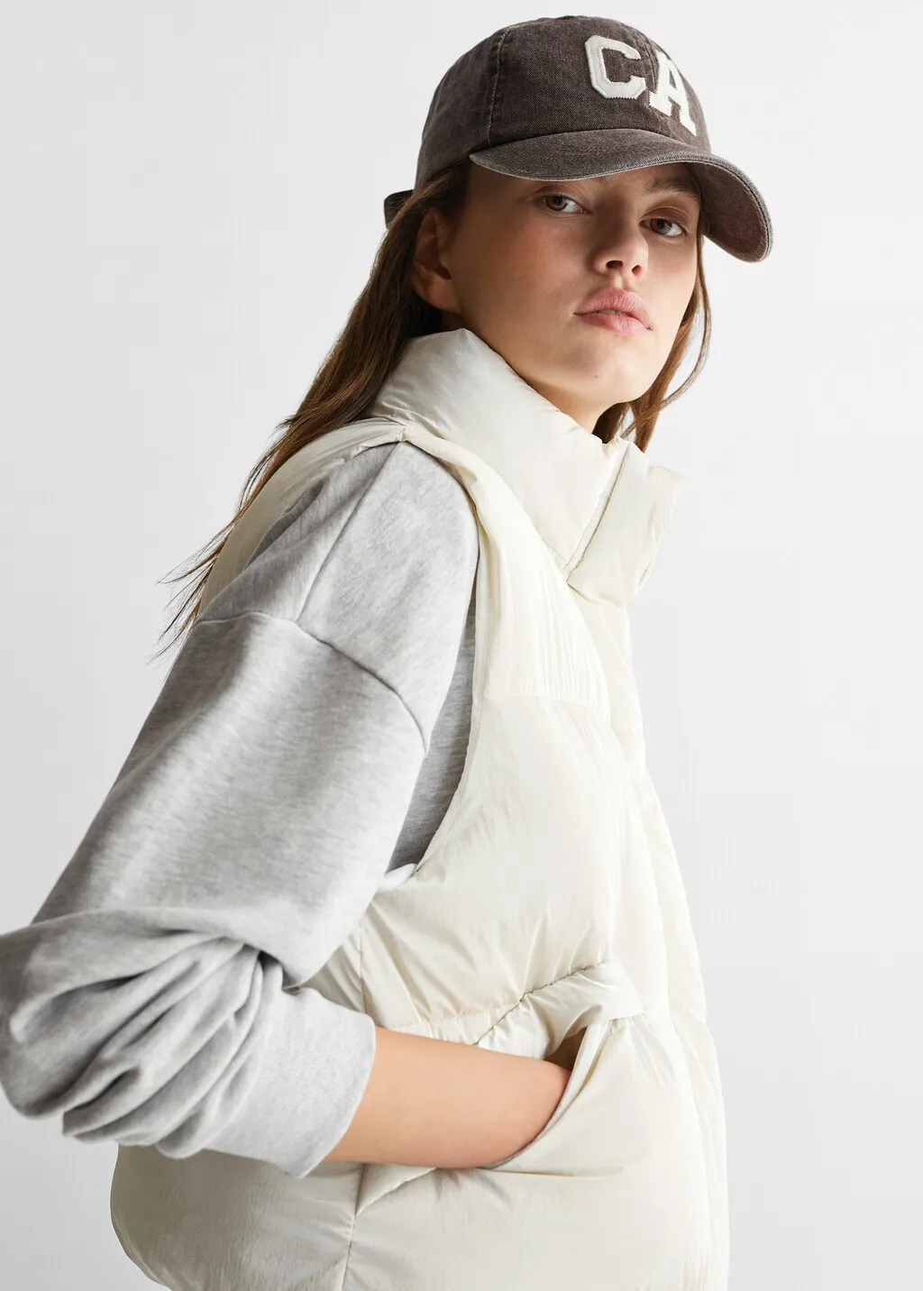 Gilet trapuntato lucido