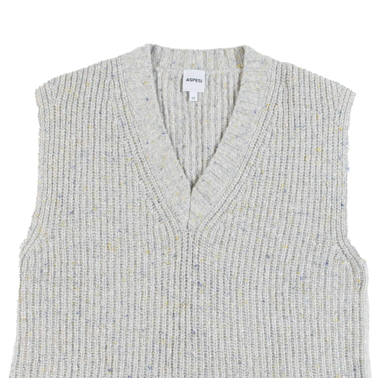 Gilet Tricot Aspesi Grigio Chiaro Melange