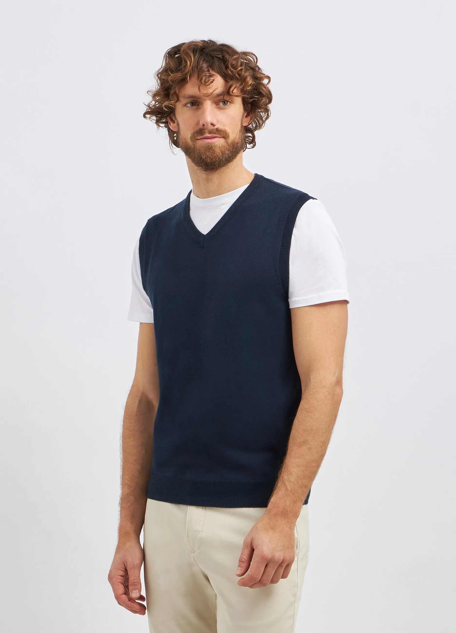 Gilet tricot con scollo a V uomo
