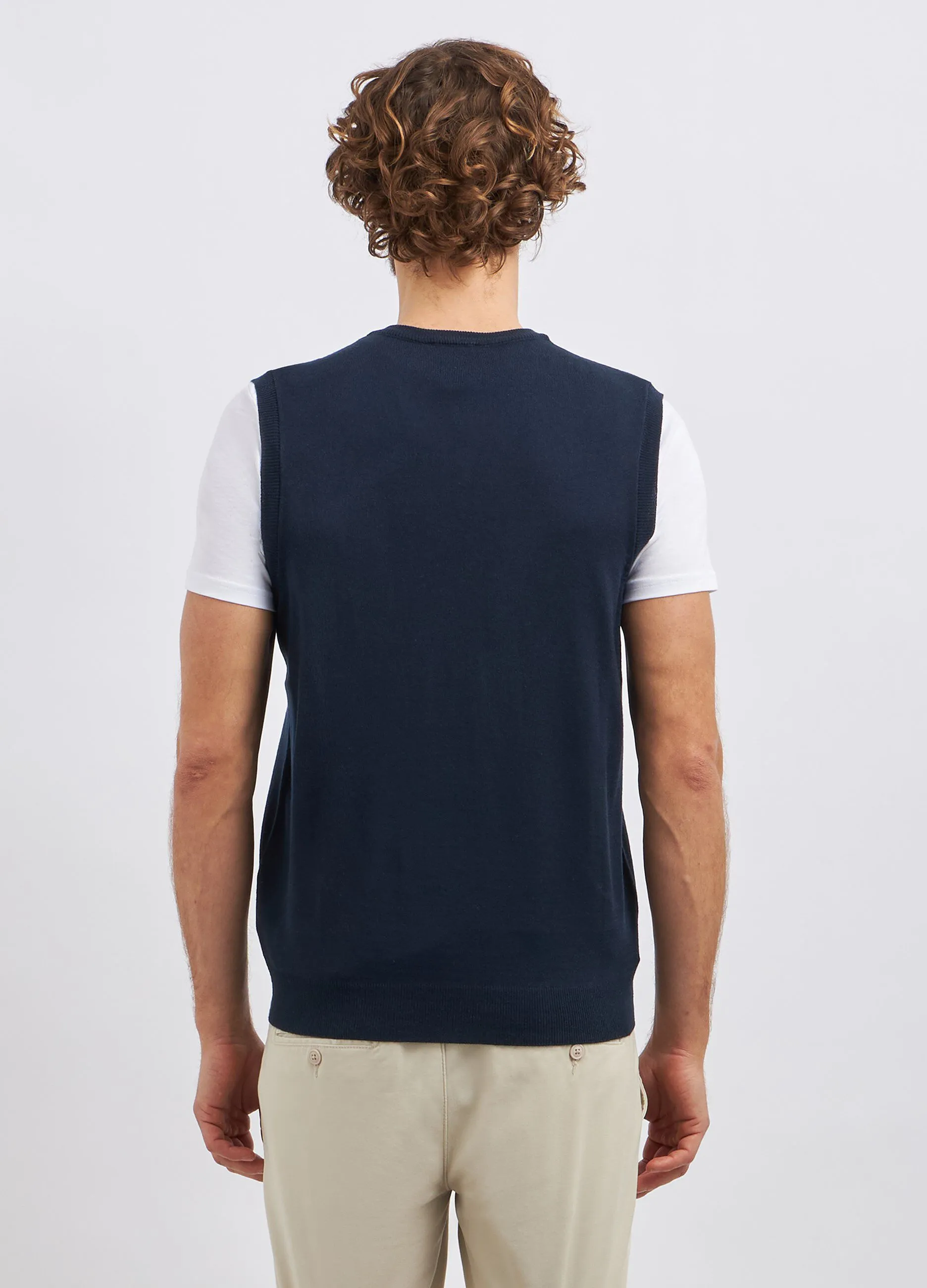 Gilet tricot con scollo a V uomo