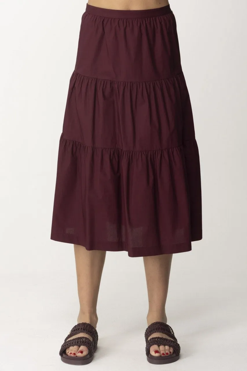 Gonna a balze con arricciature Dark Plum