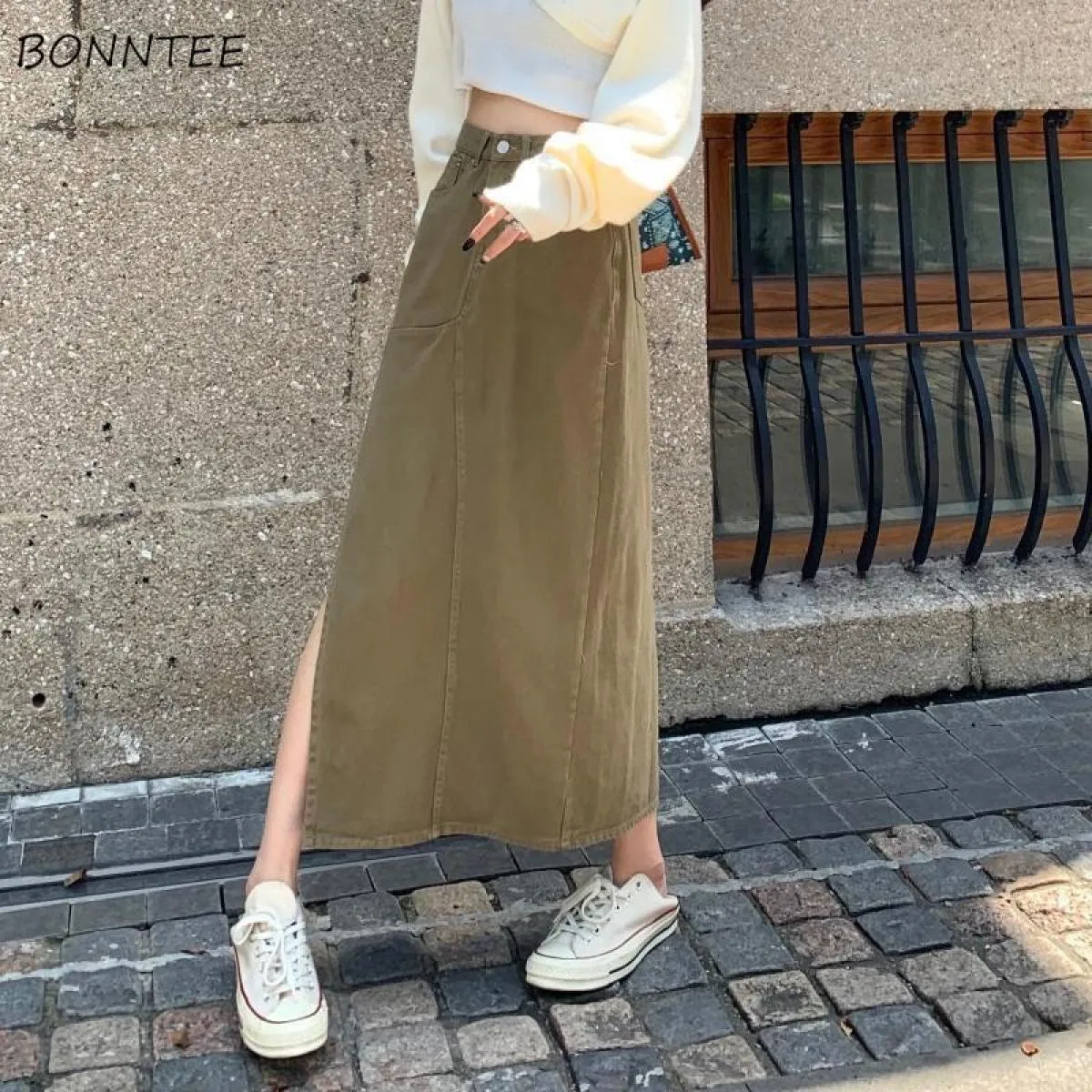 Gonna di jeans casual alla moda Gonne di jeans vintage alla moda Gonna di jeans Gonne primaverili vintage