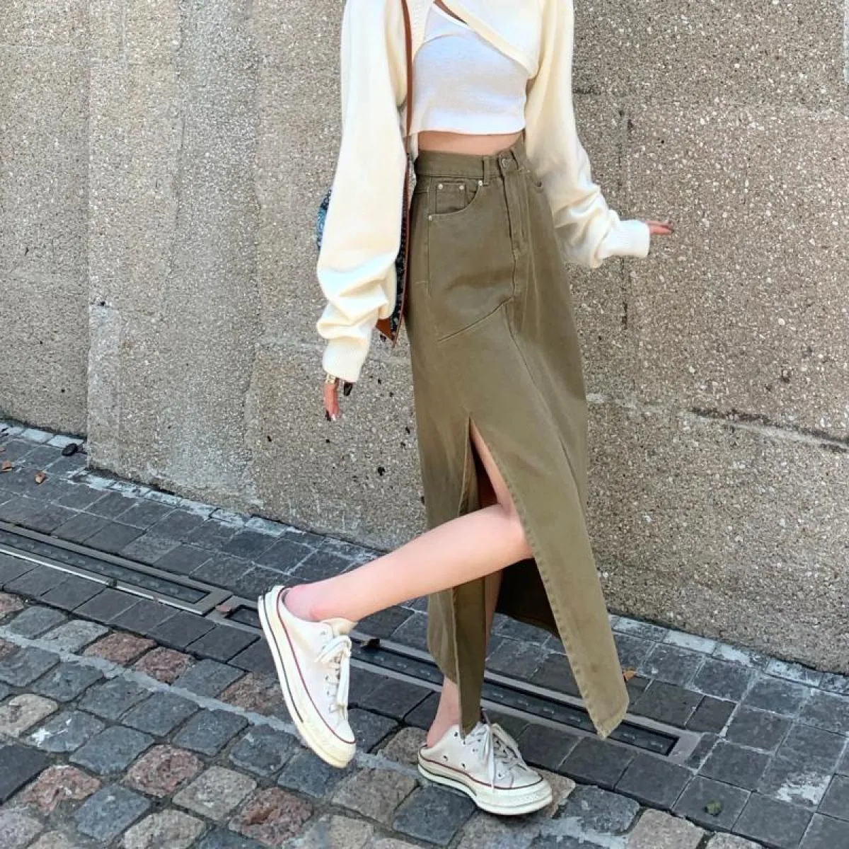 Gonna di jeans casual alla moda Gonne di jeans vintage alla moda Gonna di jeans Gonne primaverili vintage