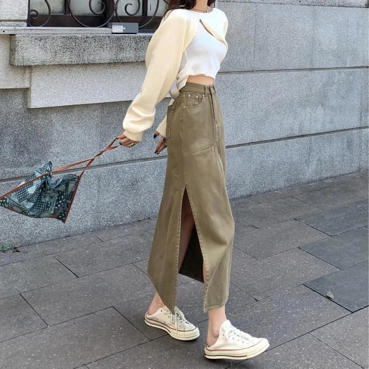 Gonna di jeans casual alla moda Gonne di jeans vintage alla moda Gonna di jeans Gonne primaverili vintage