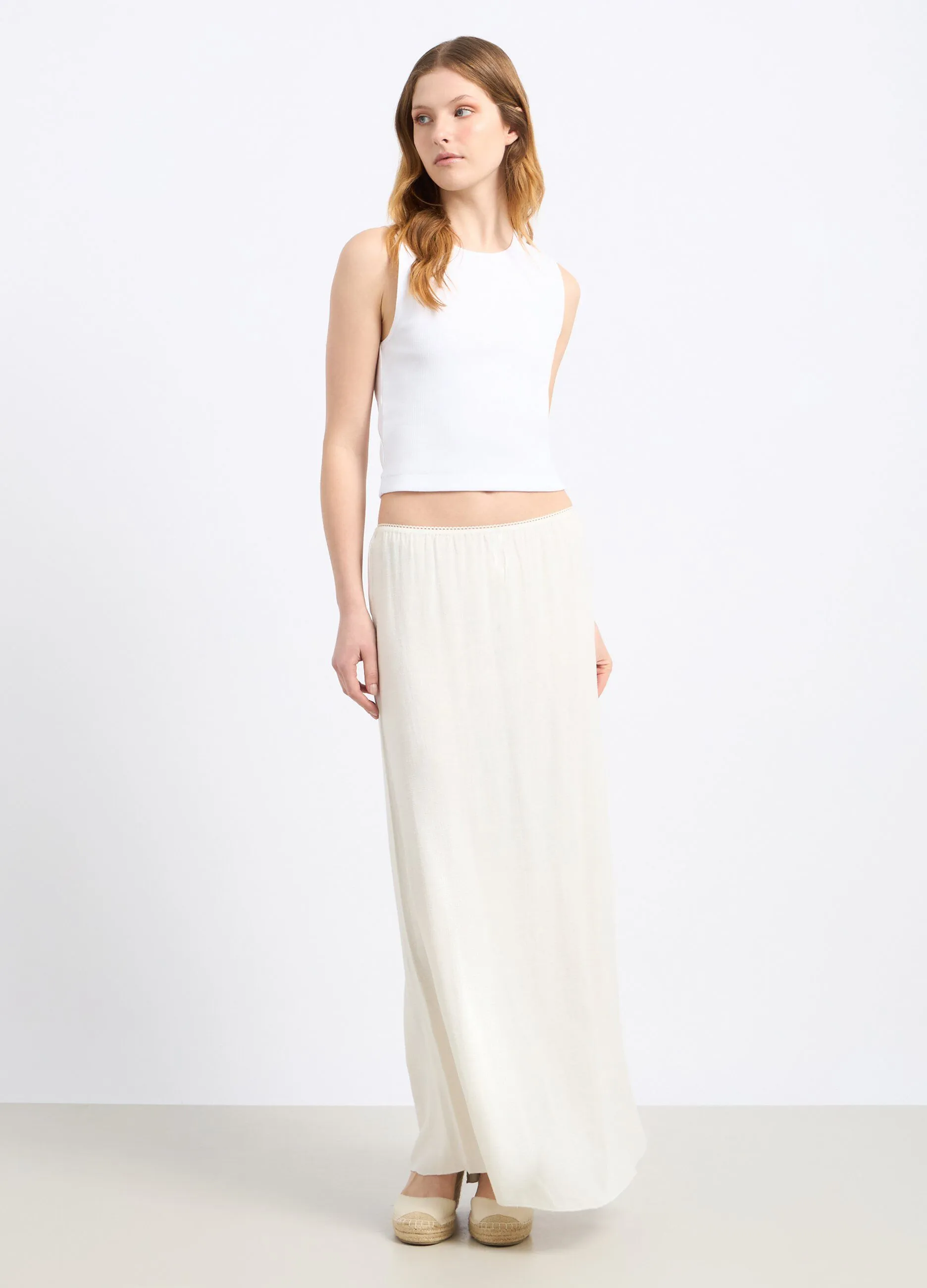 Gonna lunga in misto lino donna