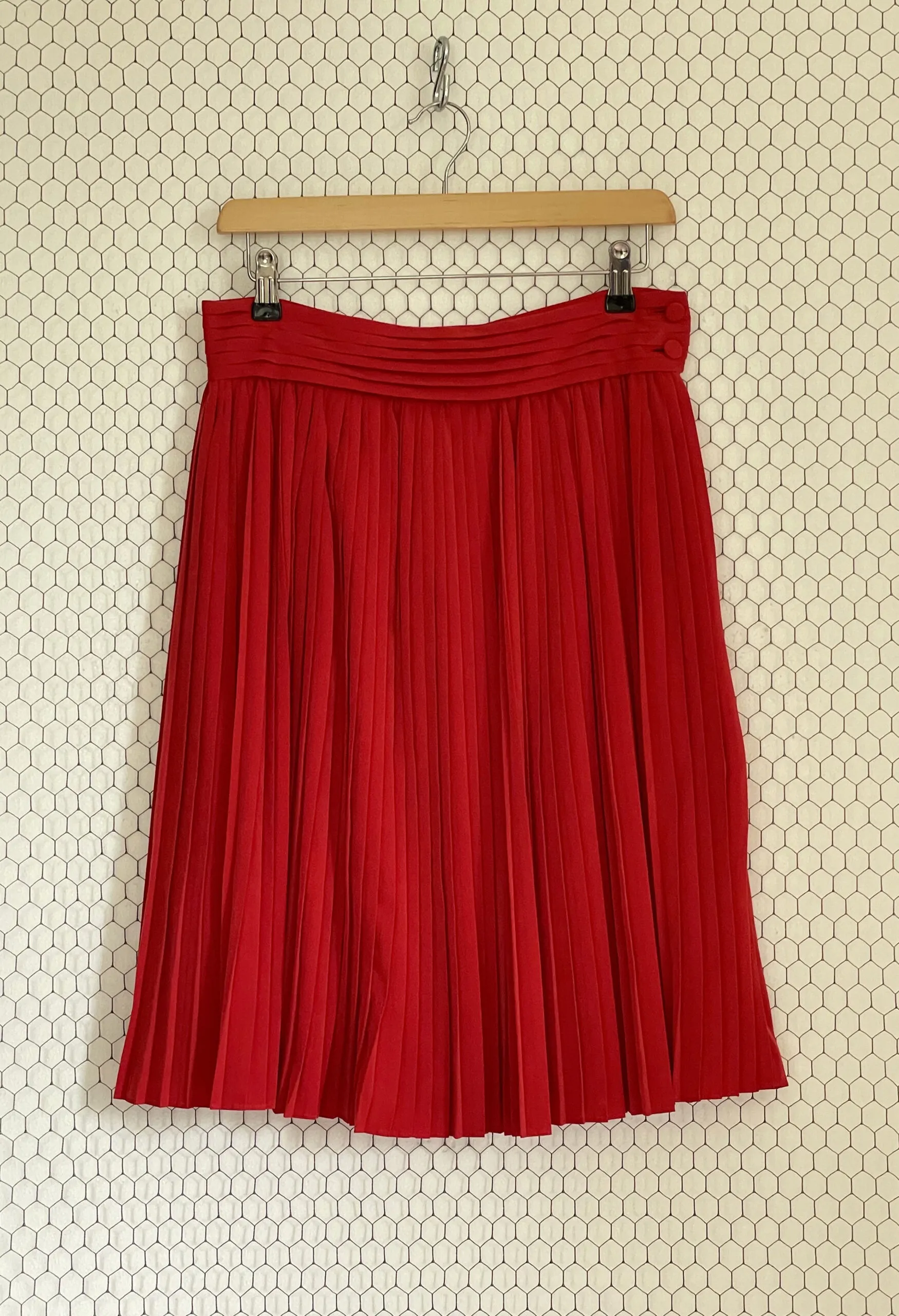 Gonna plissé rosso fragola vintage anni ’80