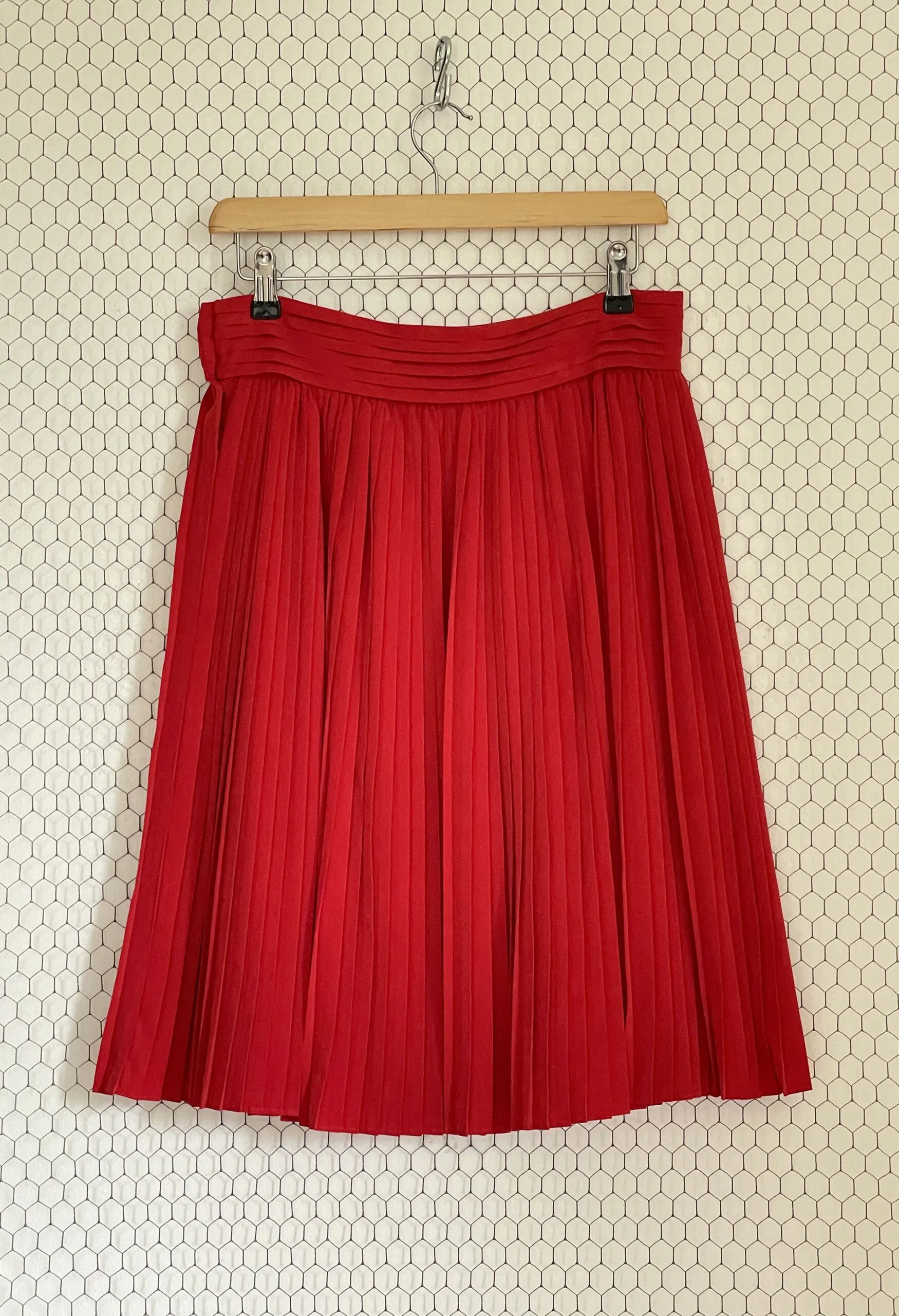 Gonna plissé rosso fragola vintage anni ’80