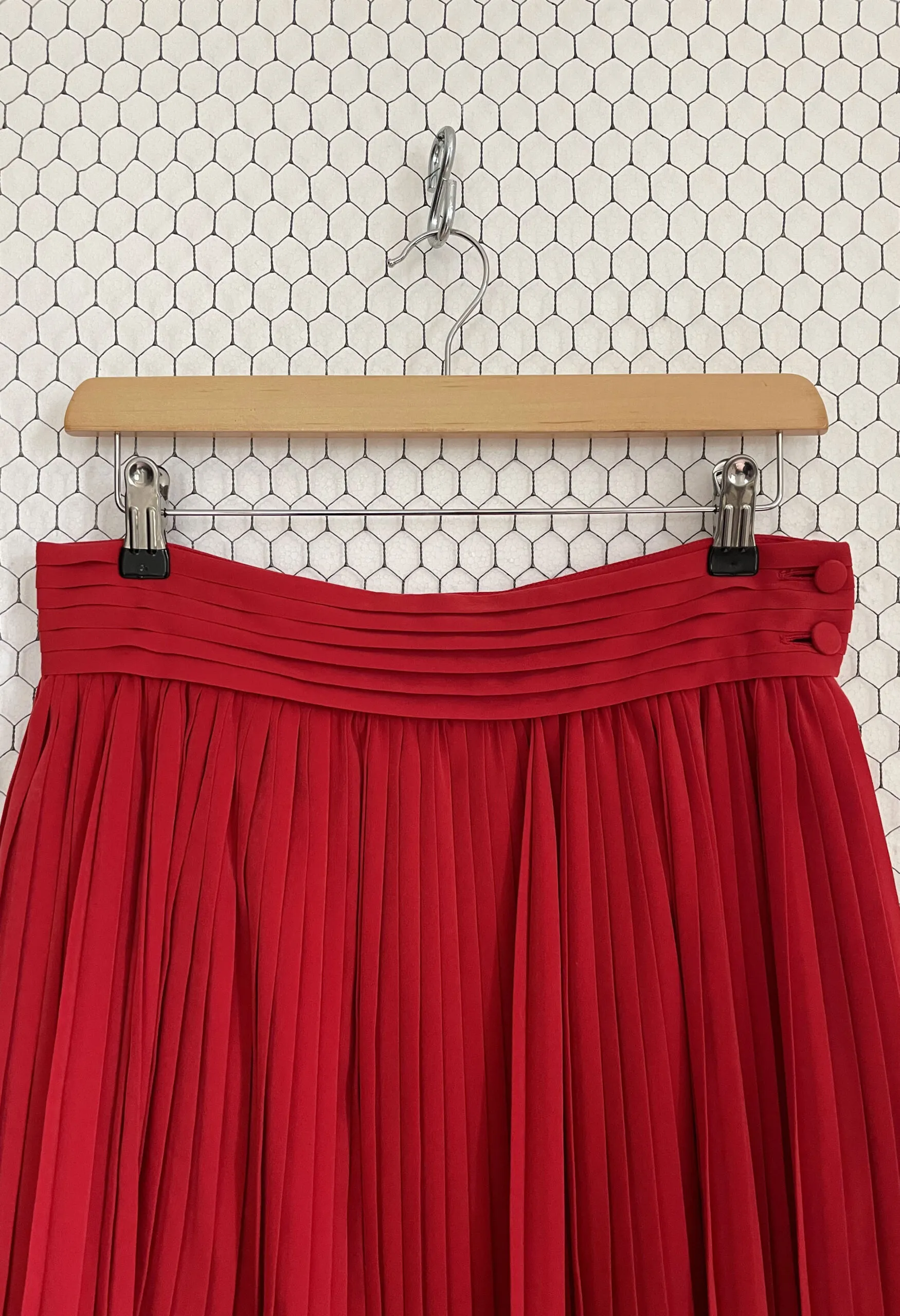 Gonna plissé rosso fragola vintage anni ’80