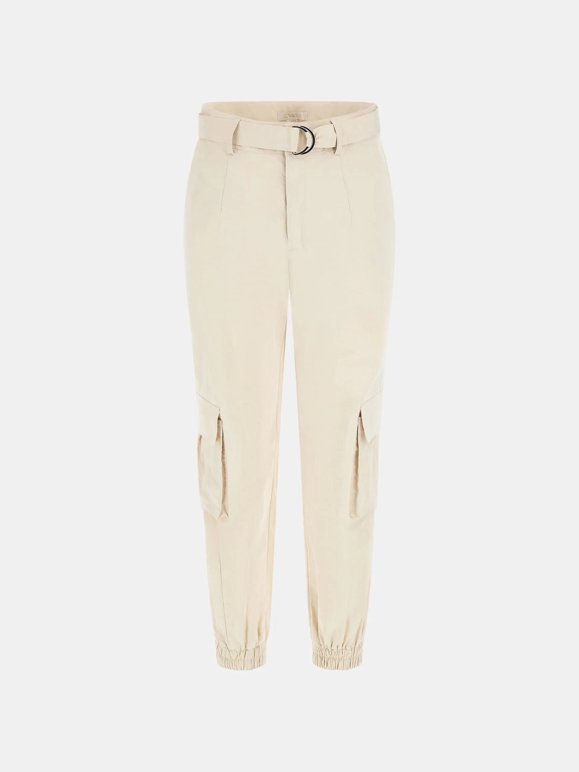 Guess - Pantaloni cargo a vita media crema