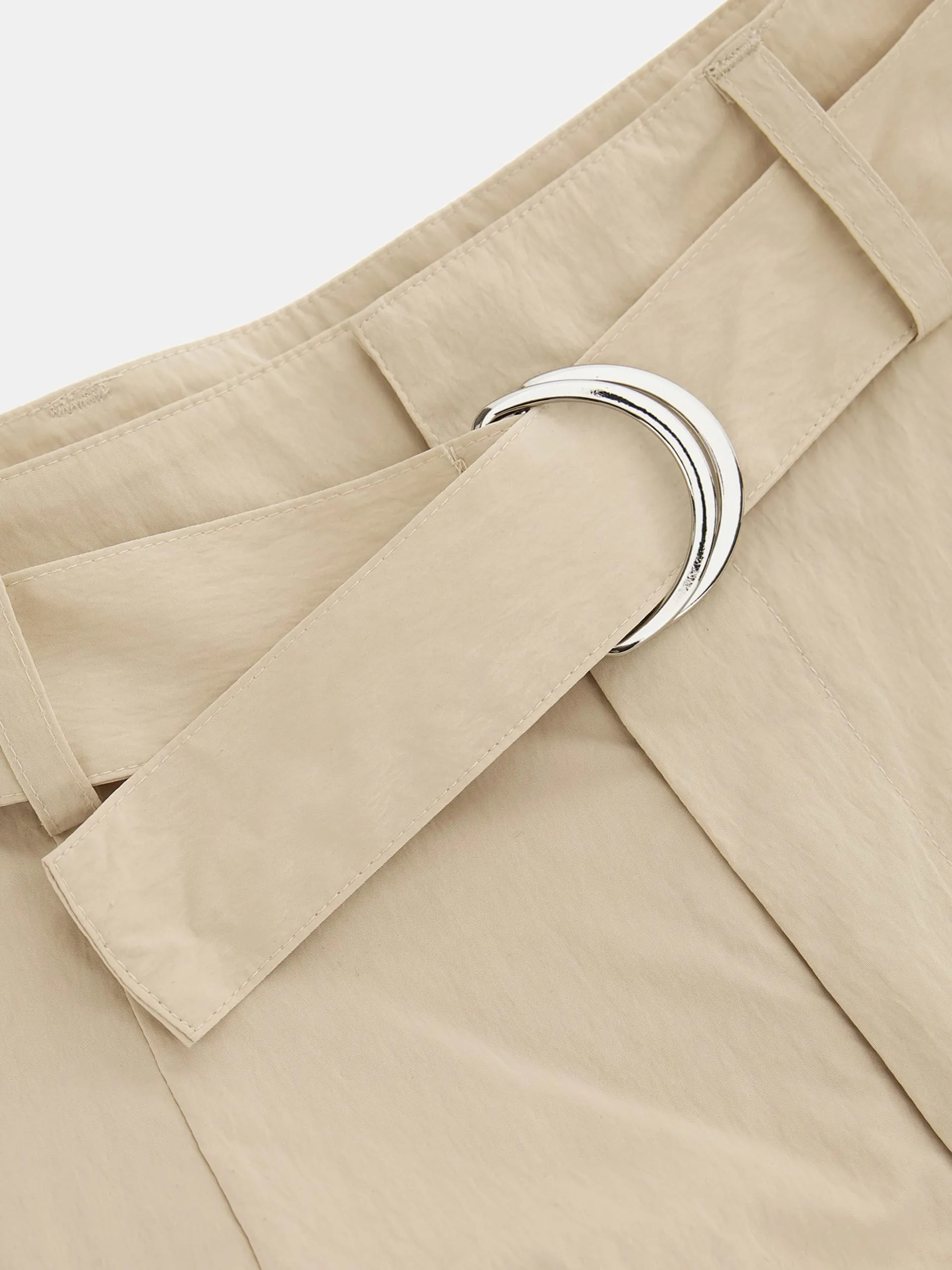 Guess - Pantaloni cargo a vita media crema