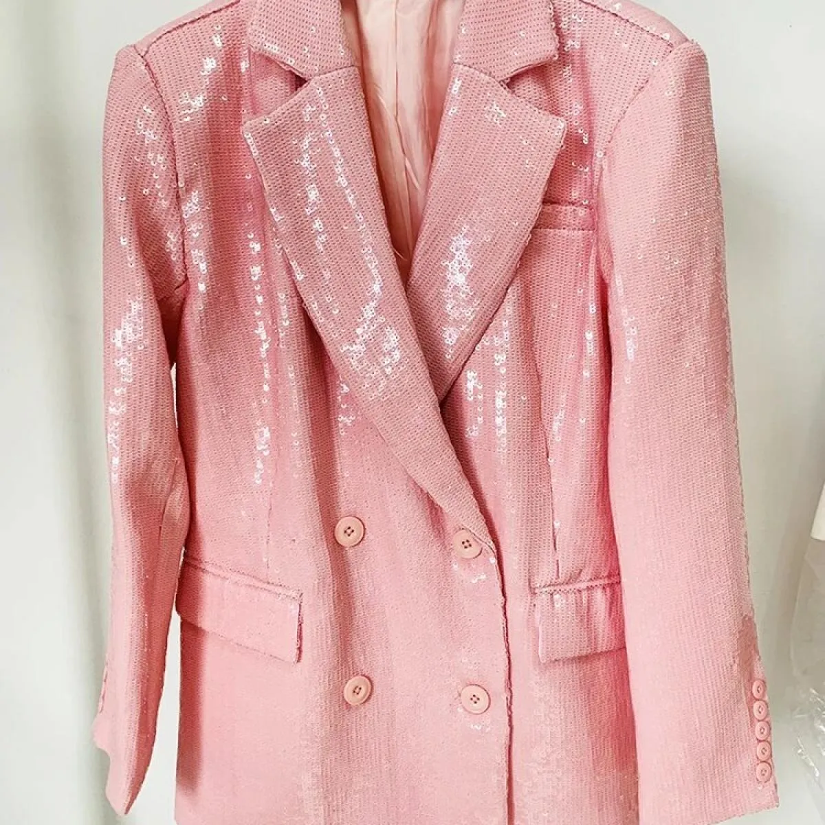 High Street Newest 2023 Designer Jacket Giacca da donna oversize stile ampio con paillettes doppio petto