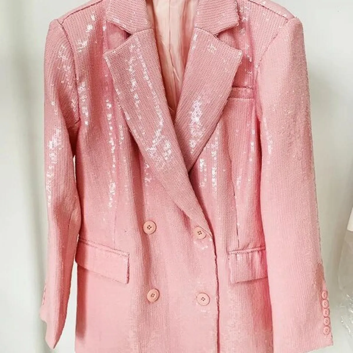 High Street Newest 2023 Designer Jacket Giacca da donna oversize stile ampio con paillettes doppio petto
