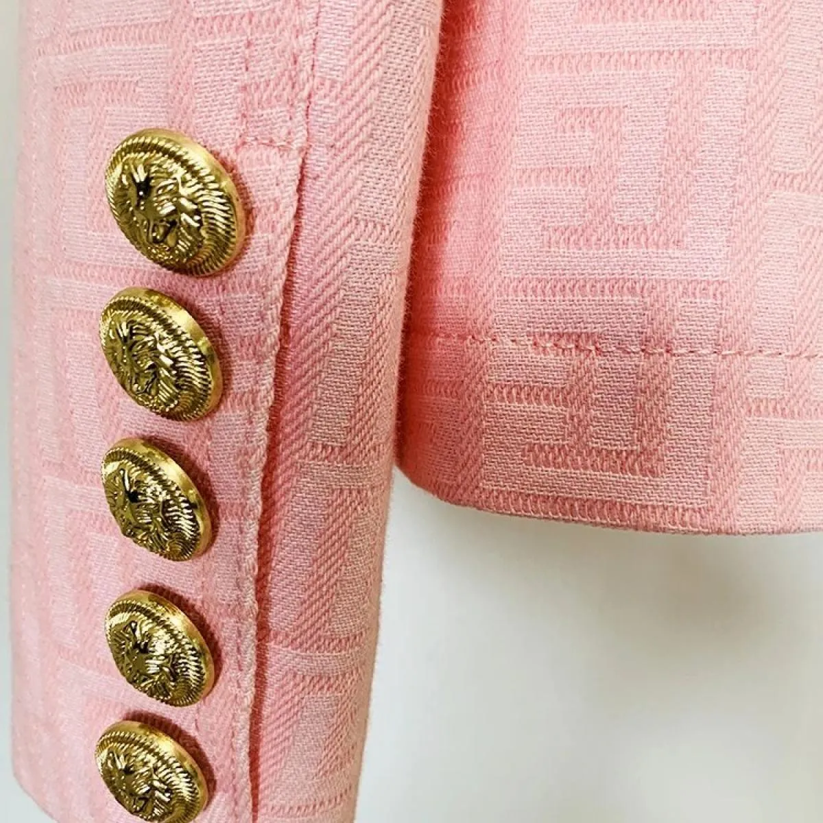 High Street Newest Fashion 2022 Designer Giacca da donna Slim Fit Classico Leone Bottoni Doppio Petto Monogramma Jacquard