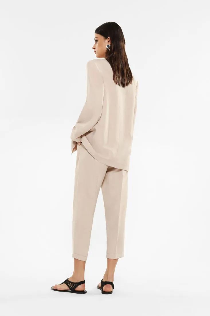 IMPERIAL Pantaloni slim-fit cropped con piega stirata B.