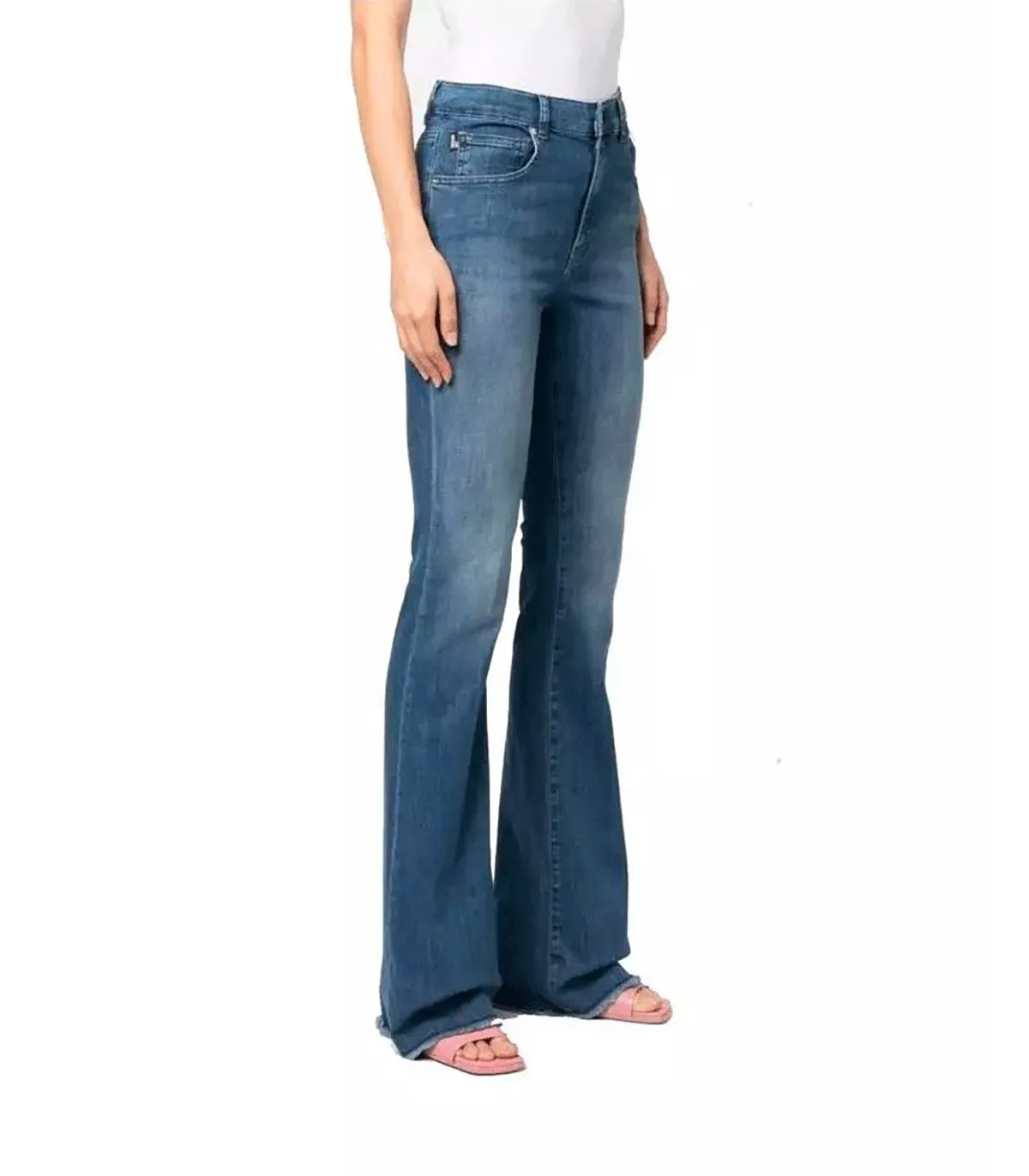 Jeans a zampa Donna Love Moschino