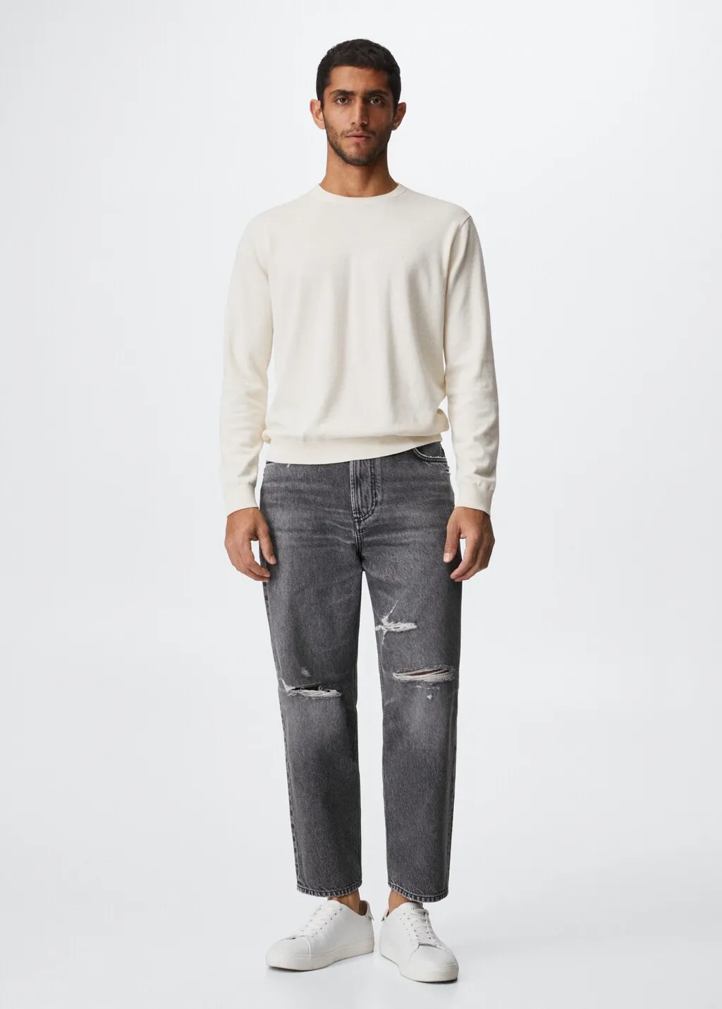 Jeans tapered loose cropped