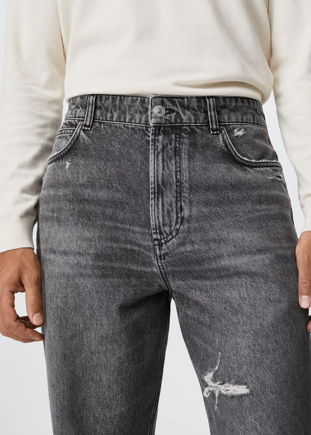 Jeans tapered loose cropped