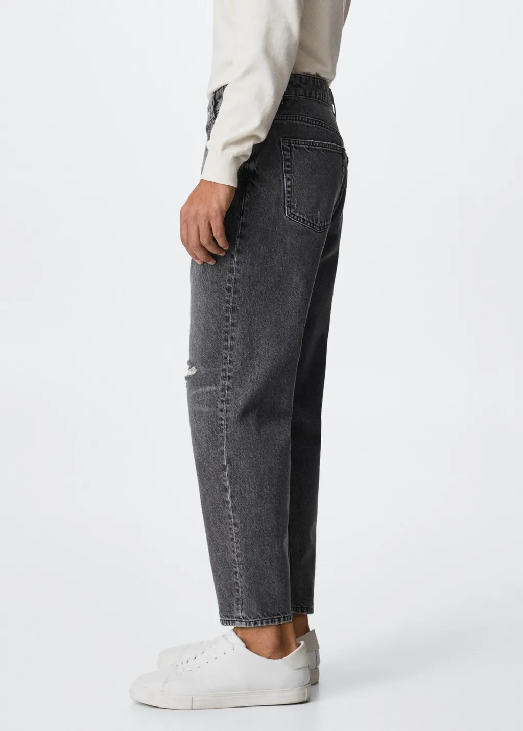 Jeans tapered loose cropped