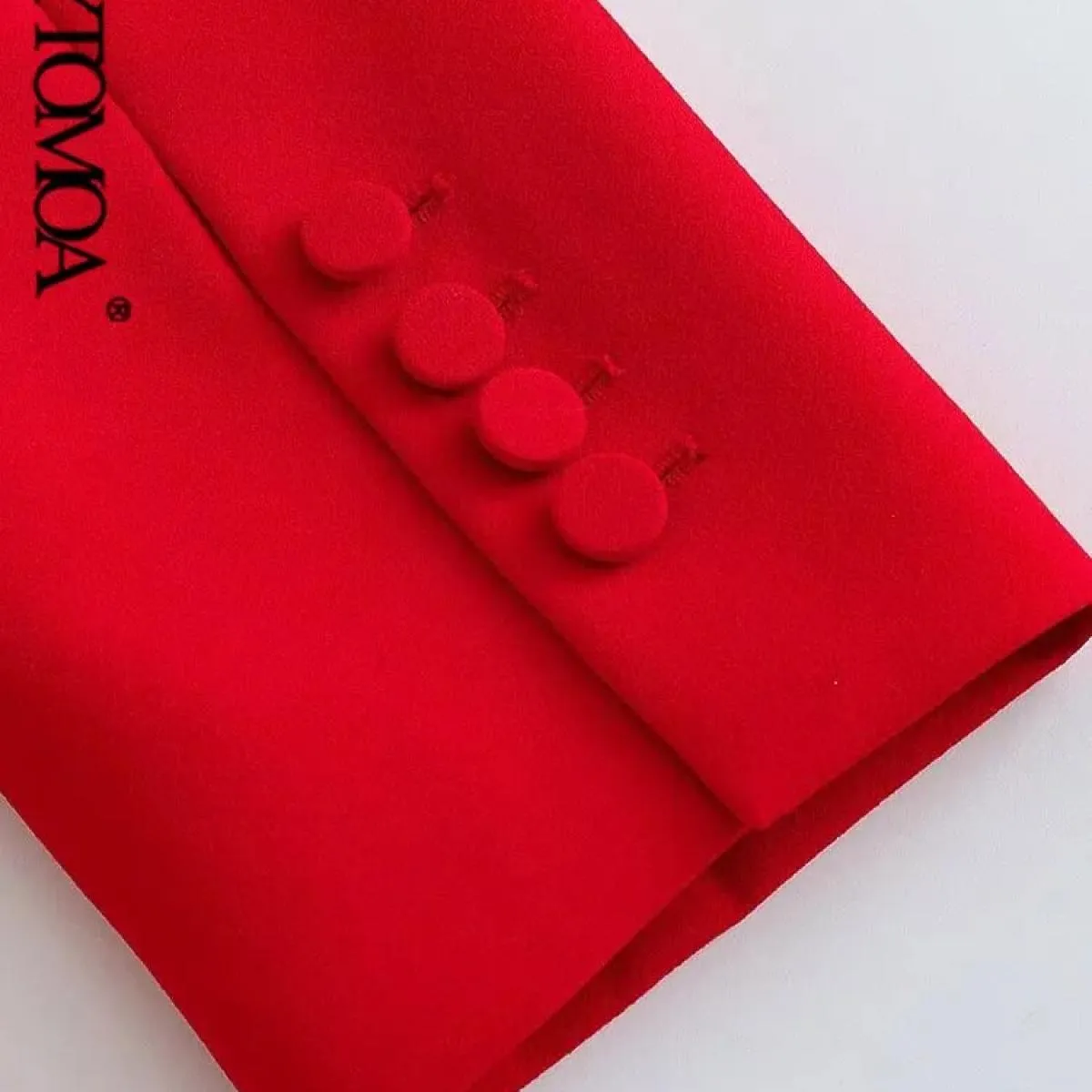 Kpytomoa Moda Donna Doppio Petto Giacca Cappotto Vintage Manica Lunga Tasche con Patta Capispalla Femminile Chic Vestes Femmes