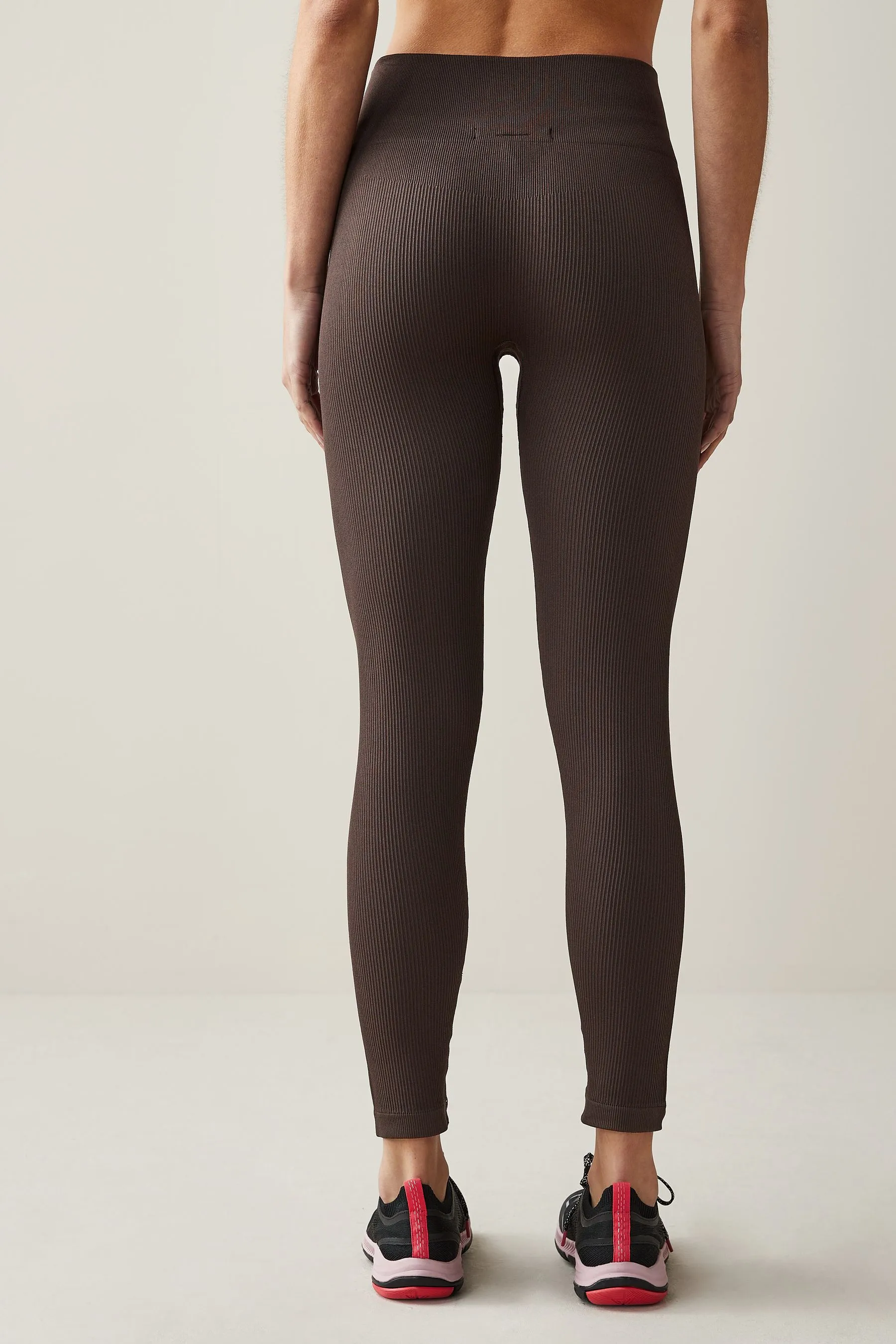 Leggings a vita alta a coste