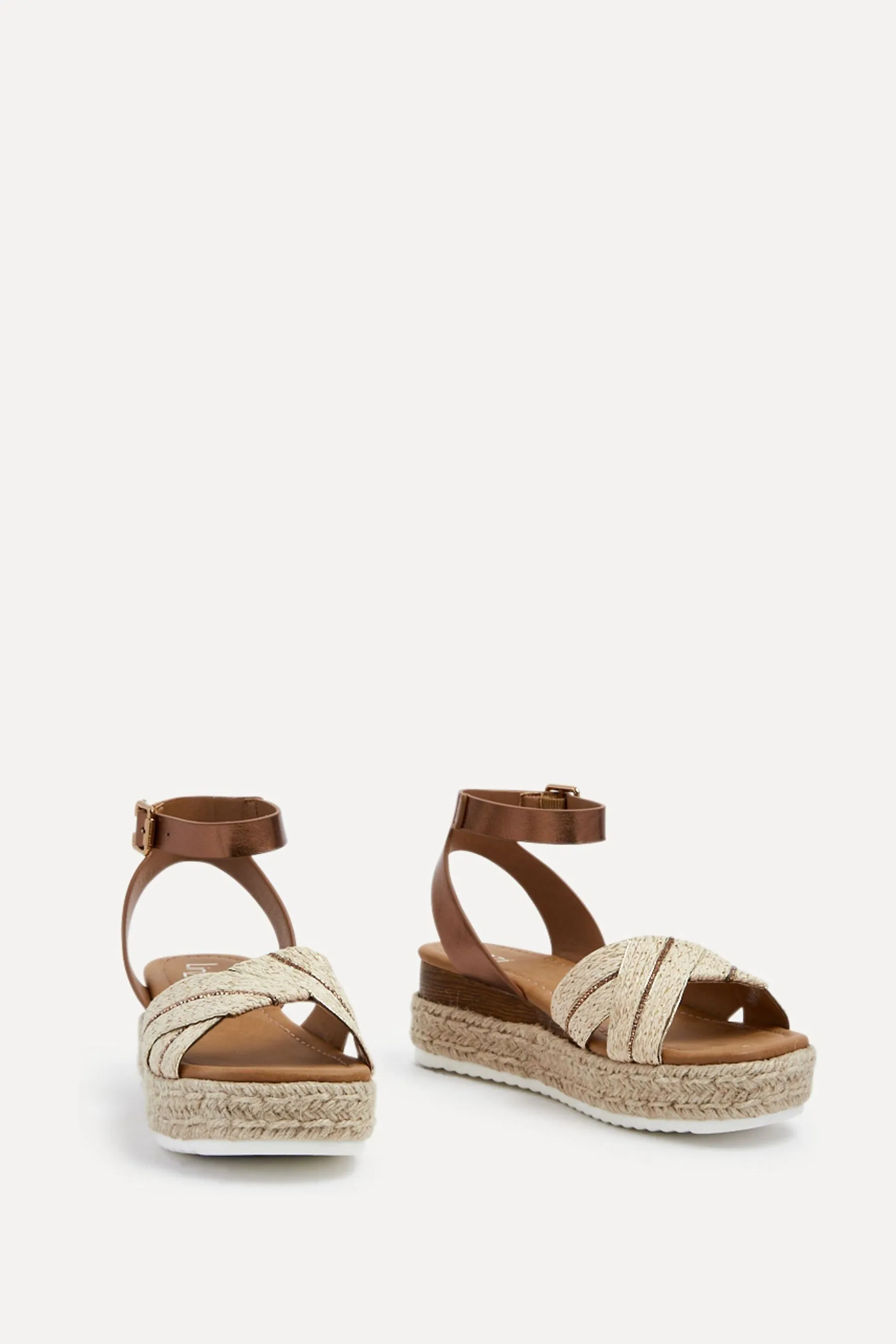 Linzi - Hazel - Zeppe con zeppa e zeppa con zeppa e espadrilles incrociate